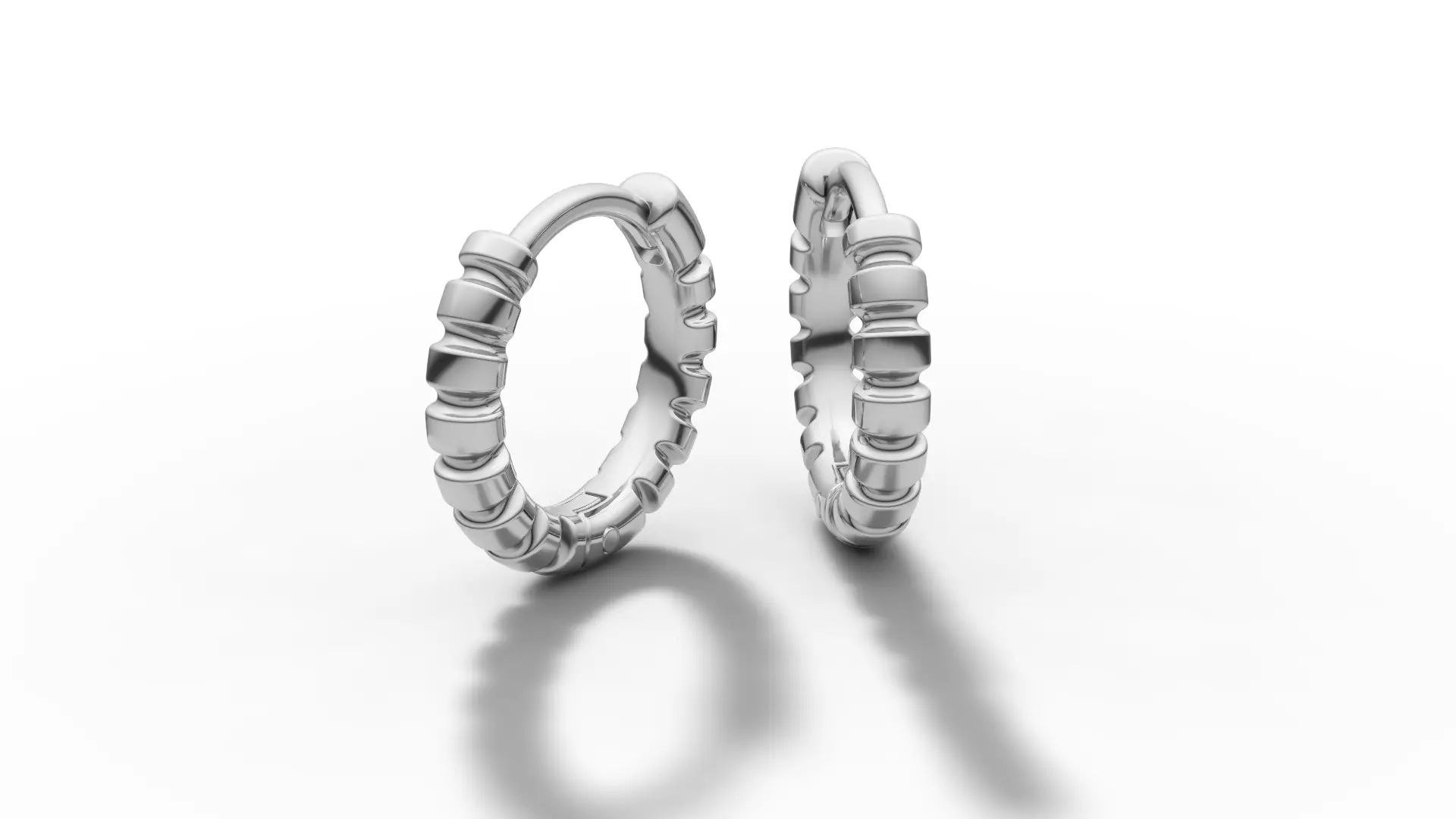 Hoop Earrings Ribbon Earrings 13mm size 3d model 3D print model_18