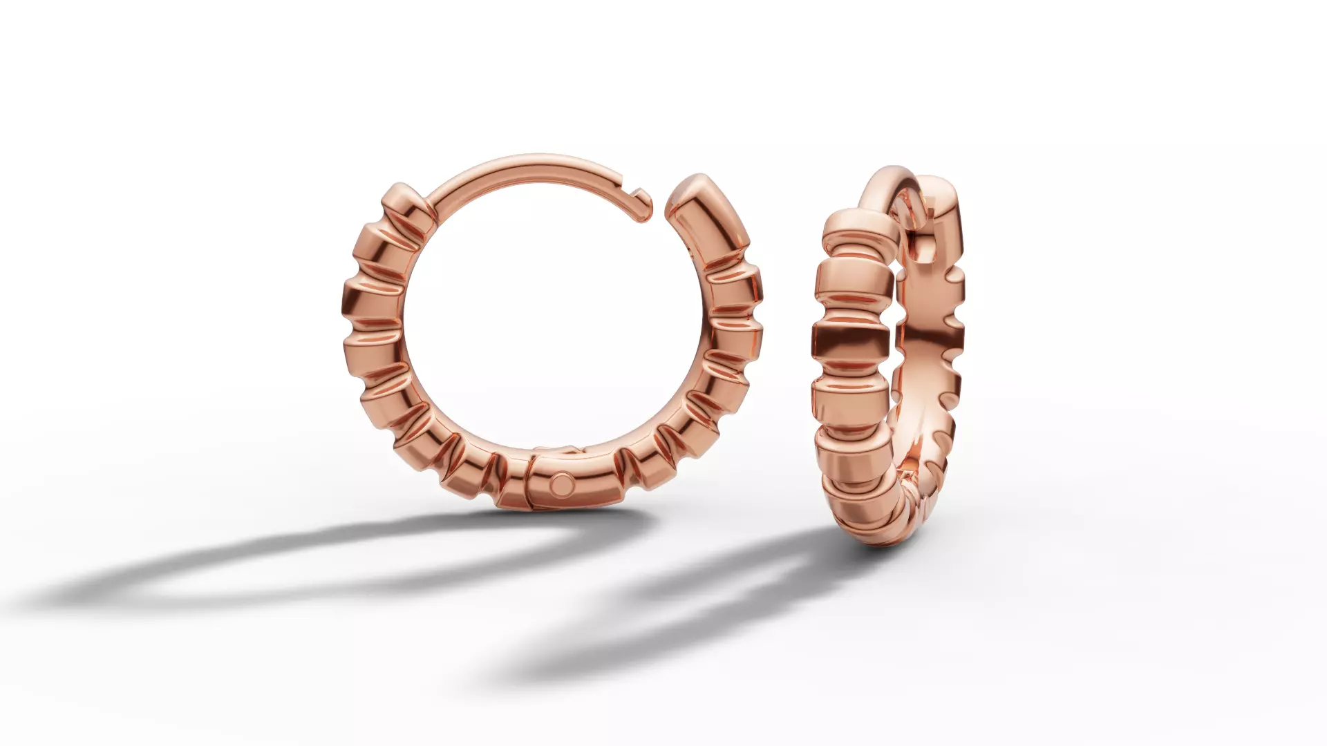 Hoop Earrings Ribbon Earrings 13mm size 3d model 3D print model_37