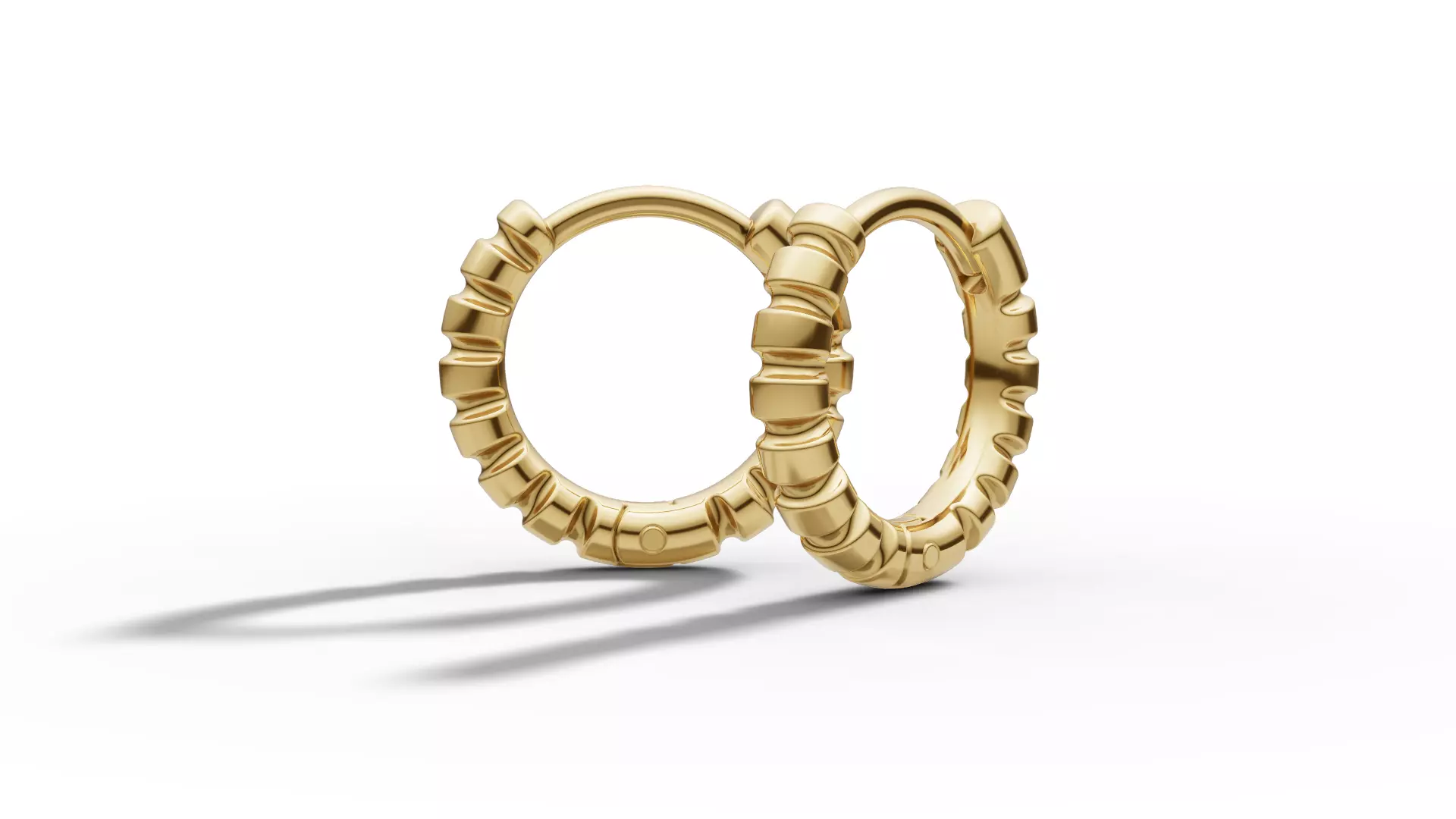 Hoop Earrings Ribbon Earrings 13mm size 3d model 3D print model_14