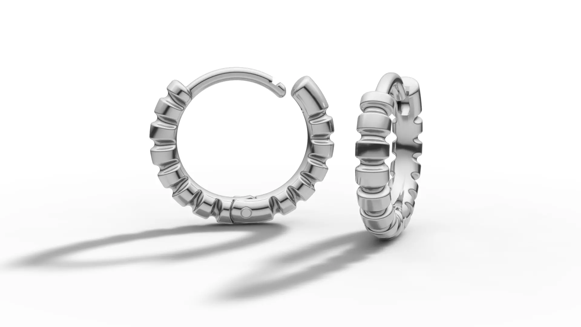 Hoop Earrings Ribbon Earrings 13mm size 3d model 3D print model_39