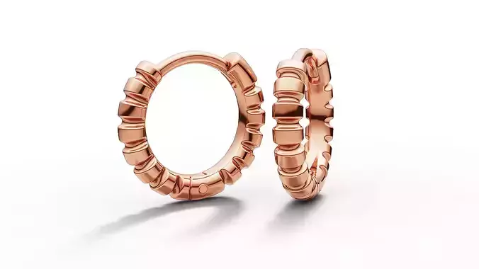 Hoop Earrings Ribbon Earrings 13mm size 3d model 3D print model