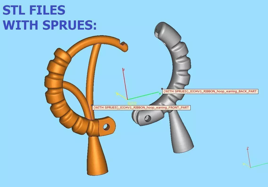 Hoop Earrings Ribbon Earrings 13mm size 3d model 3D print model_9