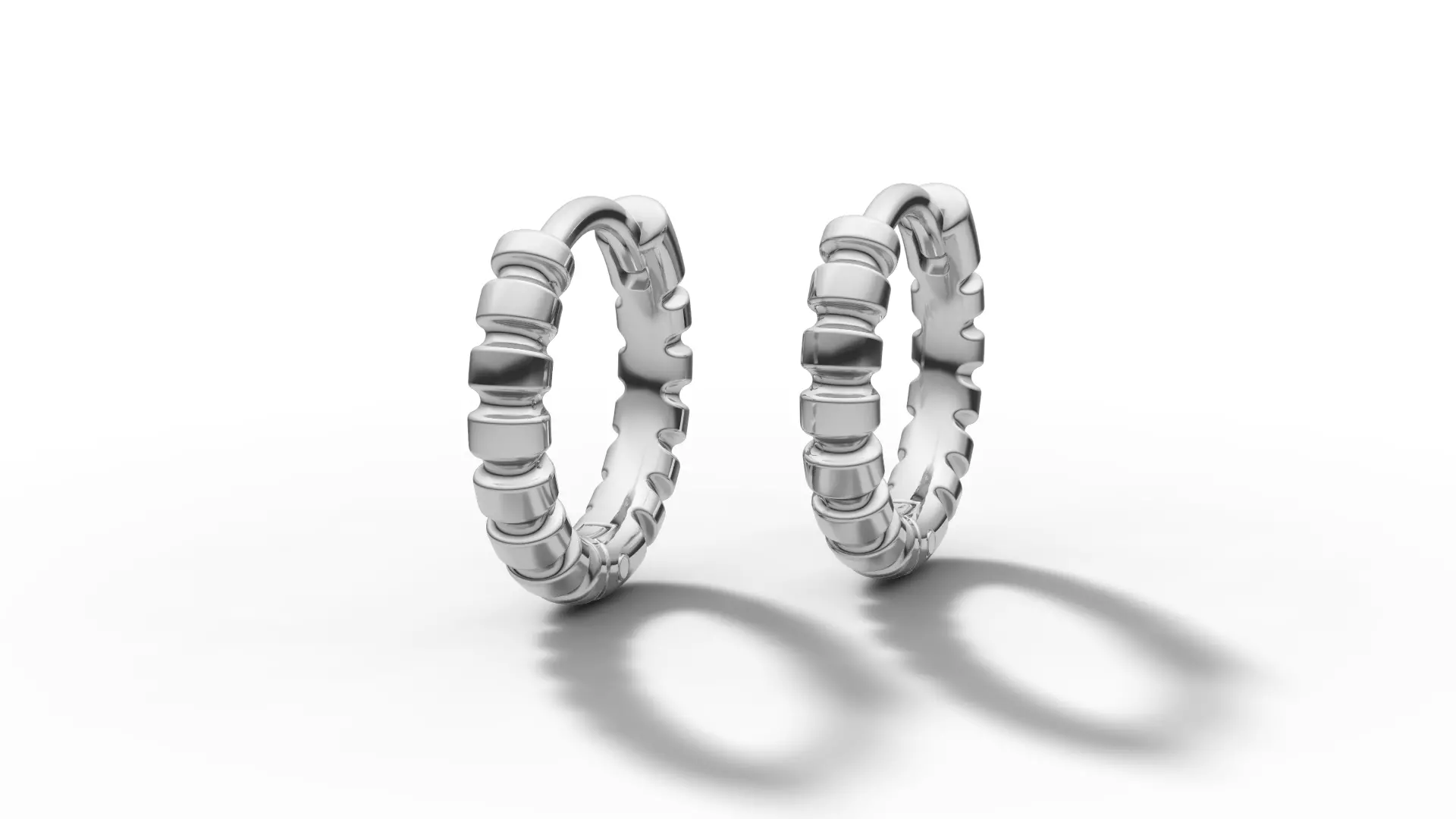 Hoop Earrings Ribbon Earrings 13mm size 3d model 3D print model_27