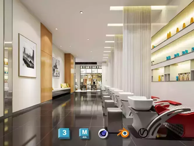 Modern hair salon hairdressing