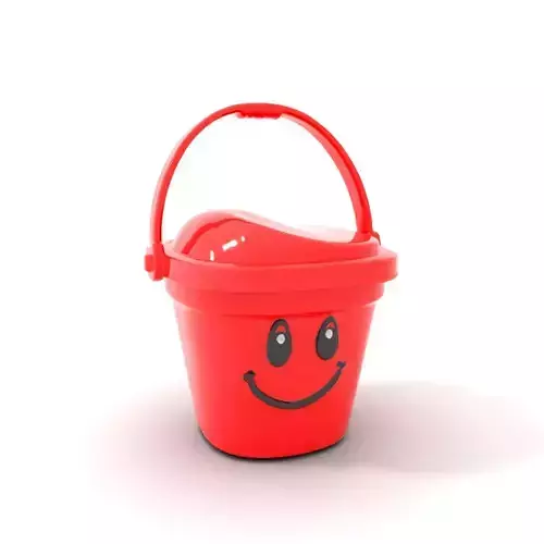 Cheerful Red Bucket model pack Low-poly 3D model