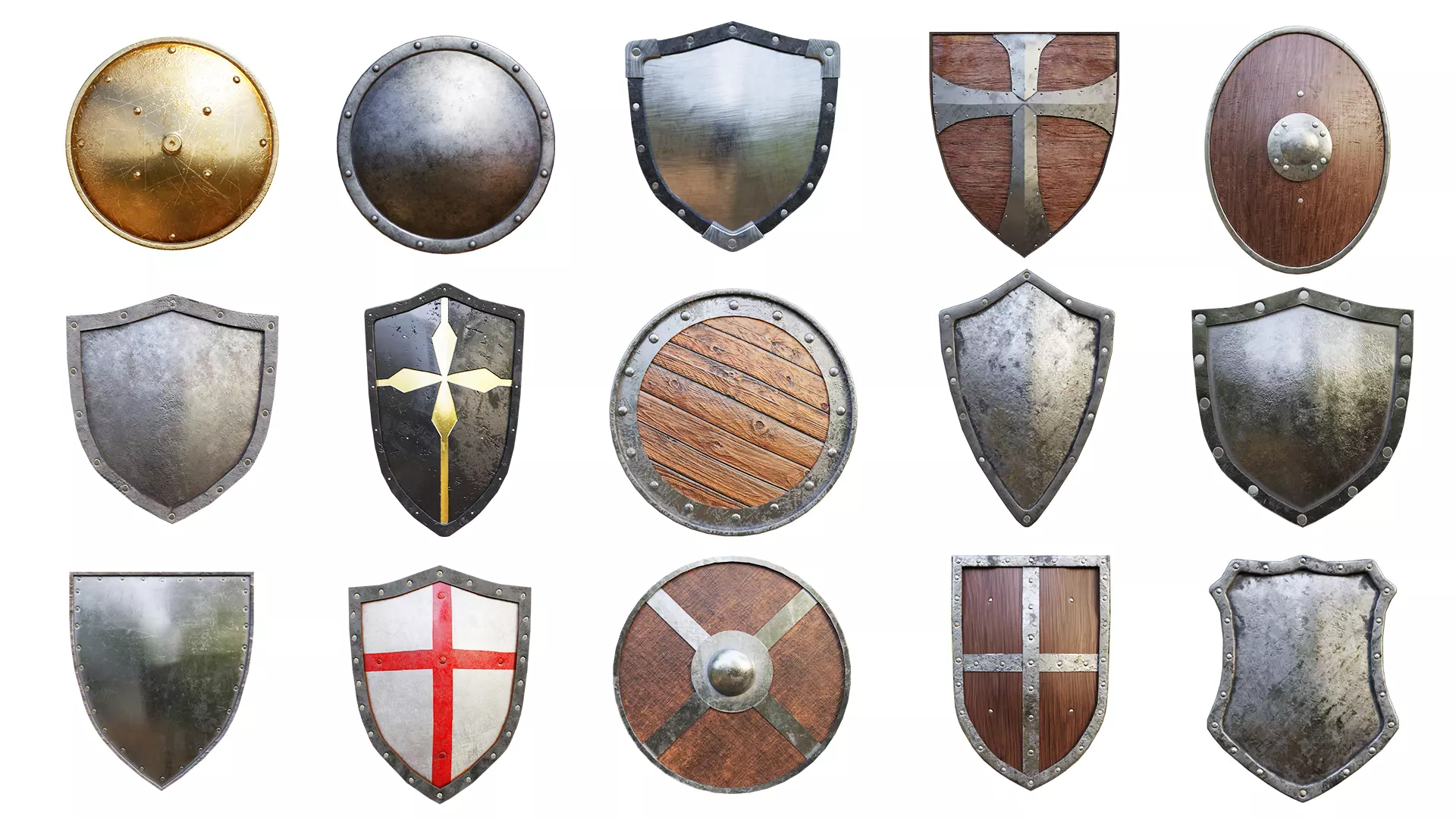 Shields 3D Model Collection_0