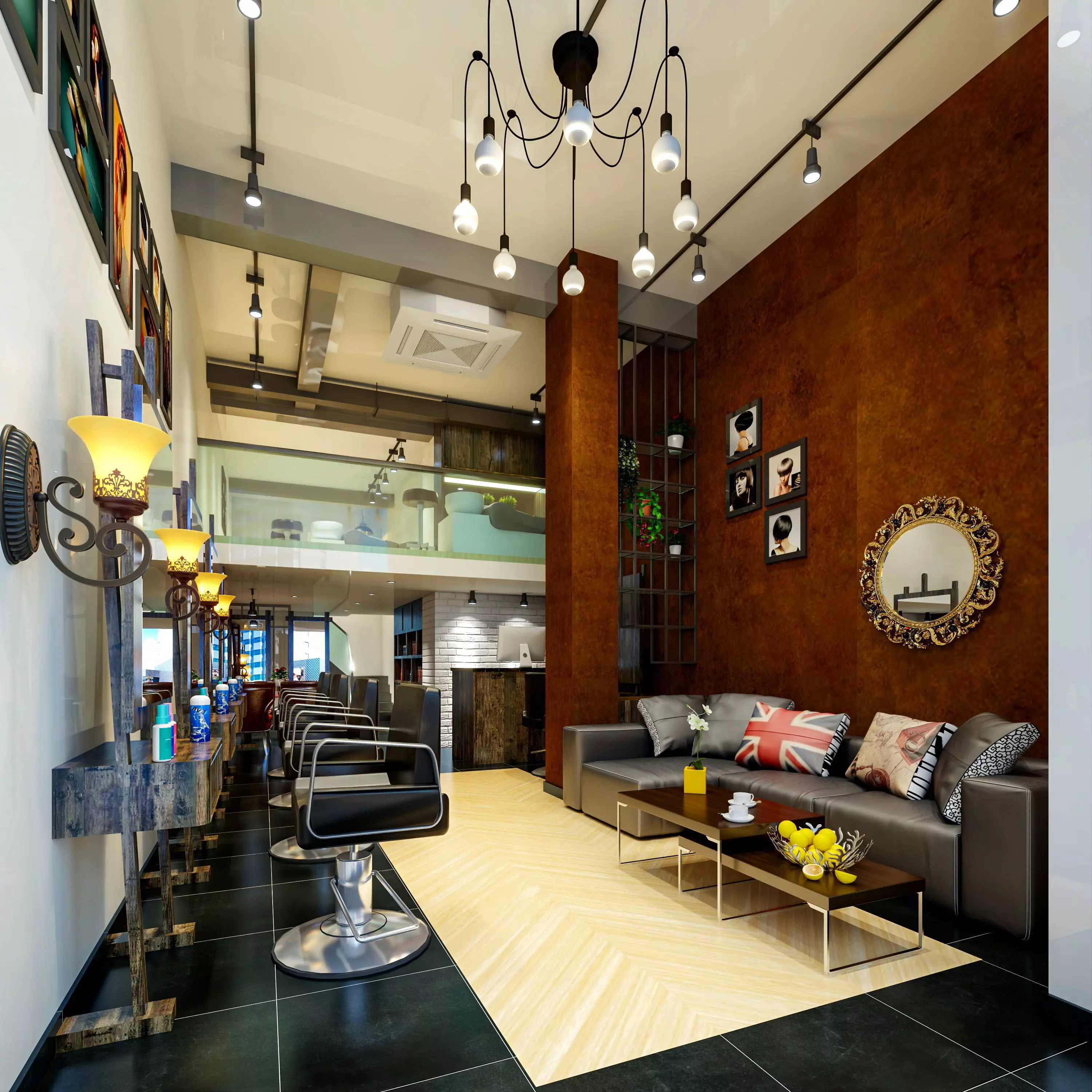 Modern hair salon hairdressing 3D model