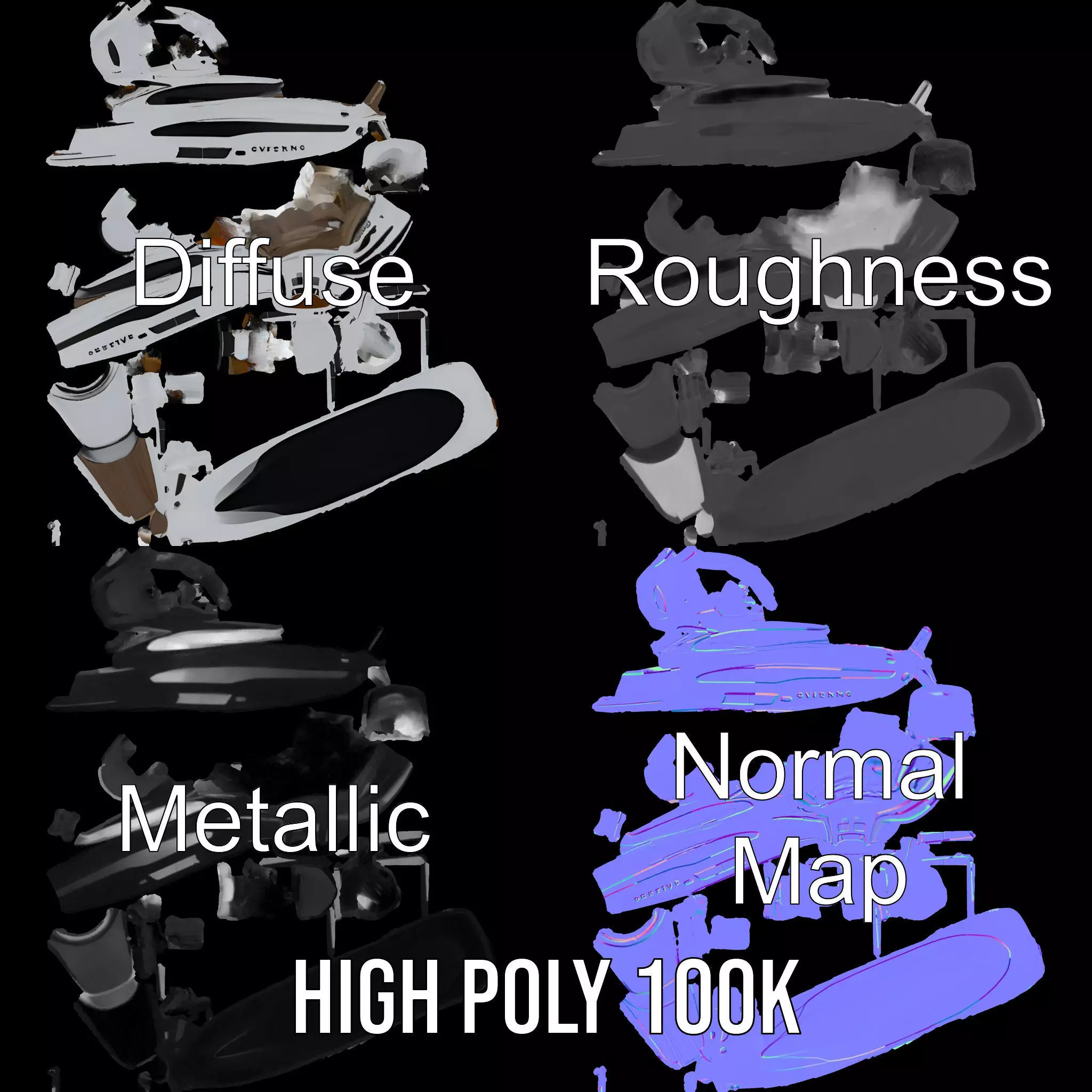 Sleek Yacht model pack Low-poly 3D model_3