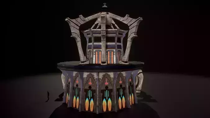Building 4 Low-poly 3D model 6