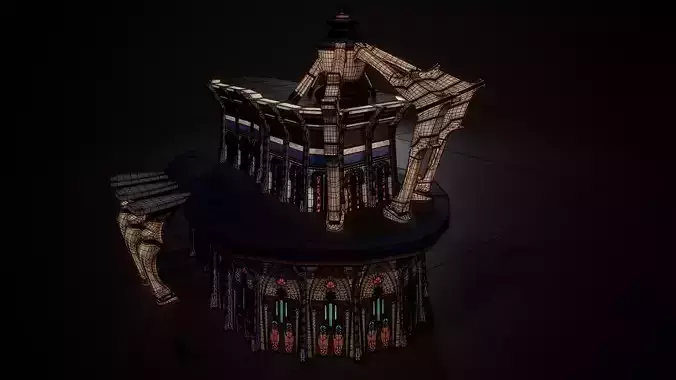 Building 4 Low-poly 3D model 7