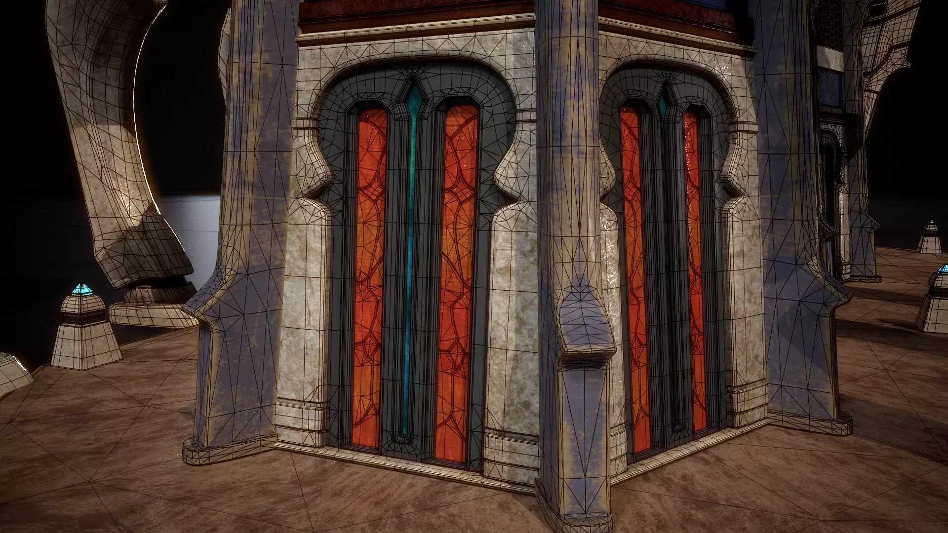 Building 4b Low-poly 3D model_6