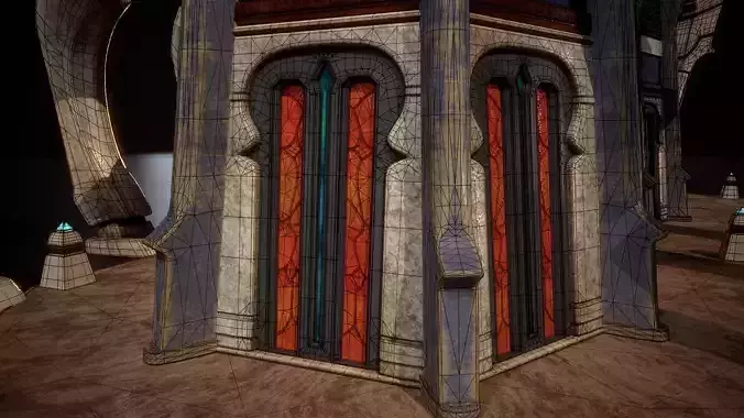 Building 4b Low-poly 3D model 7