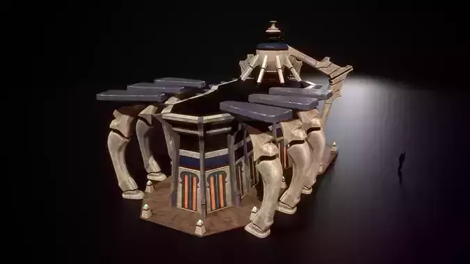 Building 4b Low-poly 3D model 2