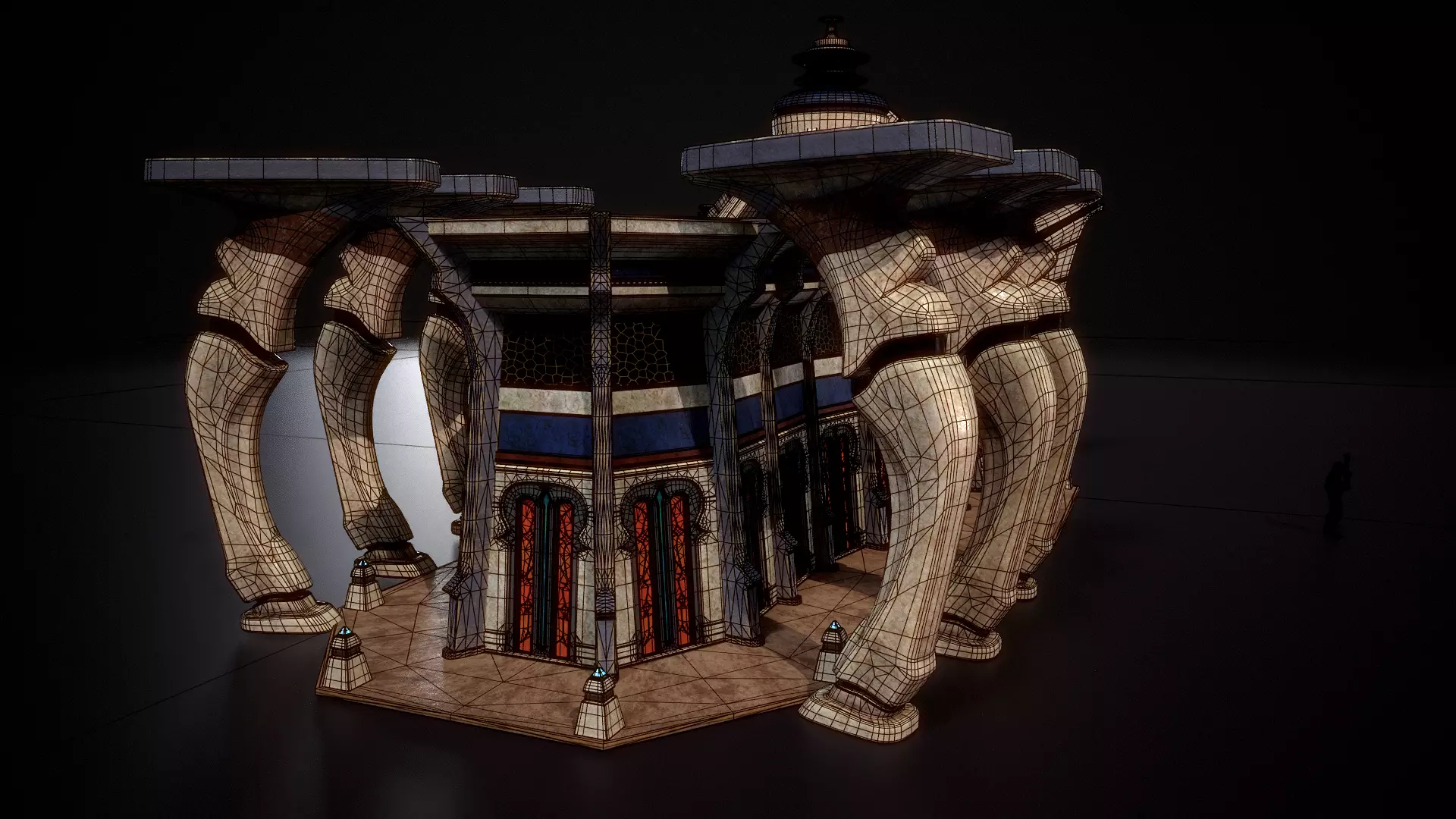 Building 4b Low-poly 3D model_5