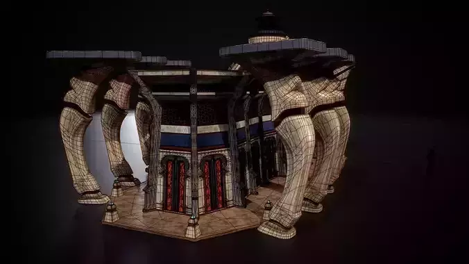 Building 4b Low-poly 3D model 6