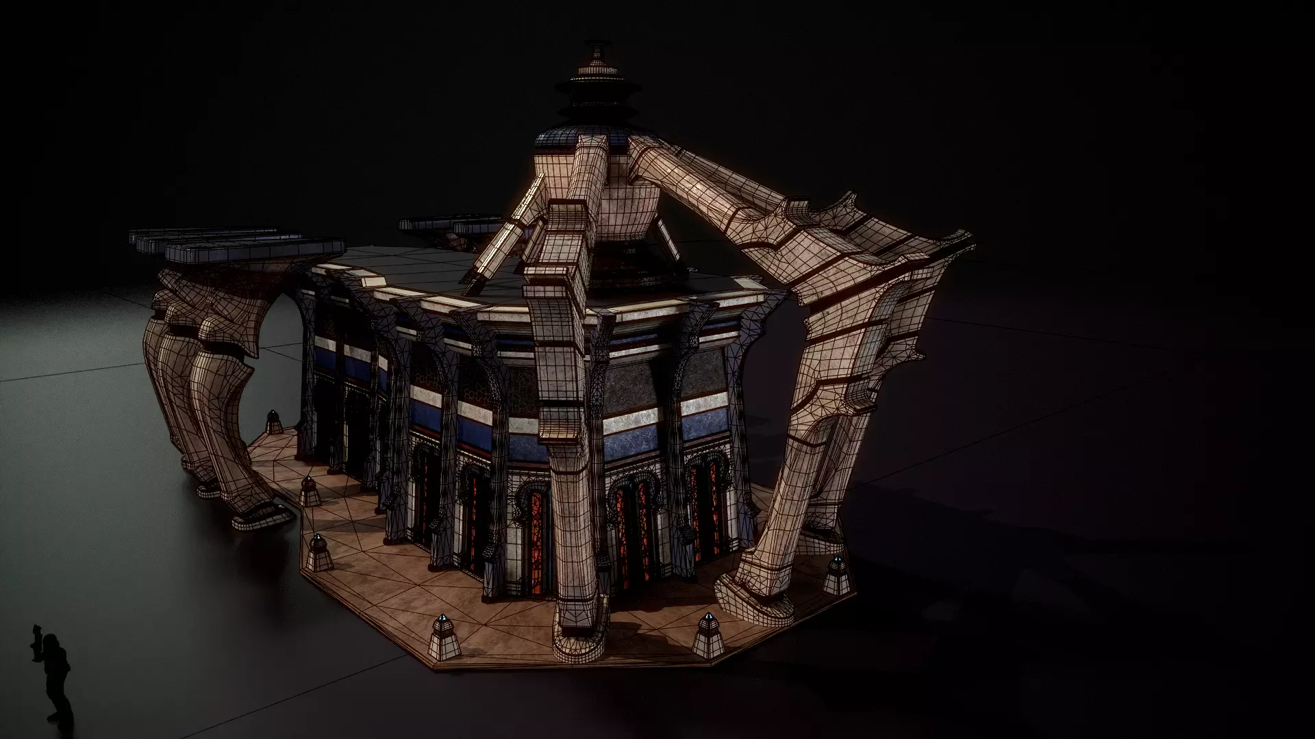 Building 4b Low-poly 3D model_4