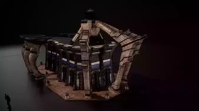 Building 4b Low-poly 3D model 5