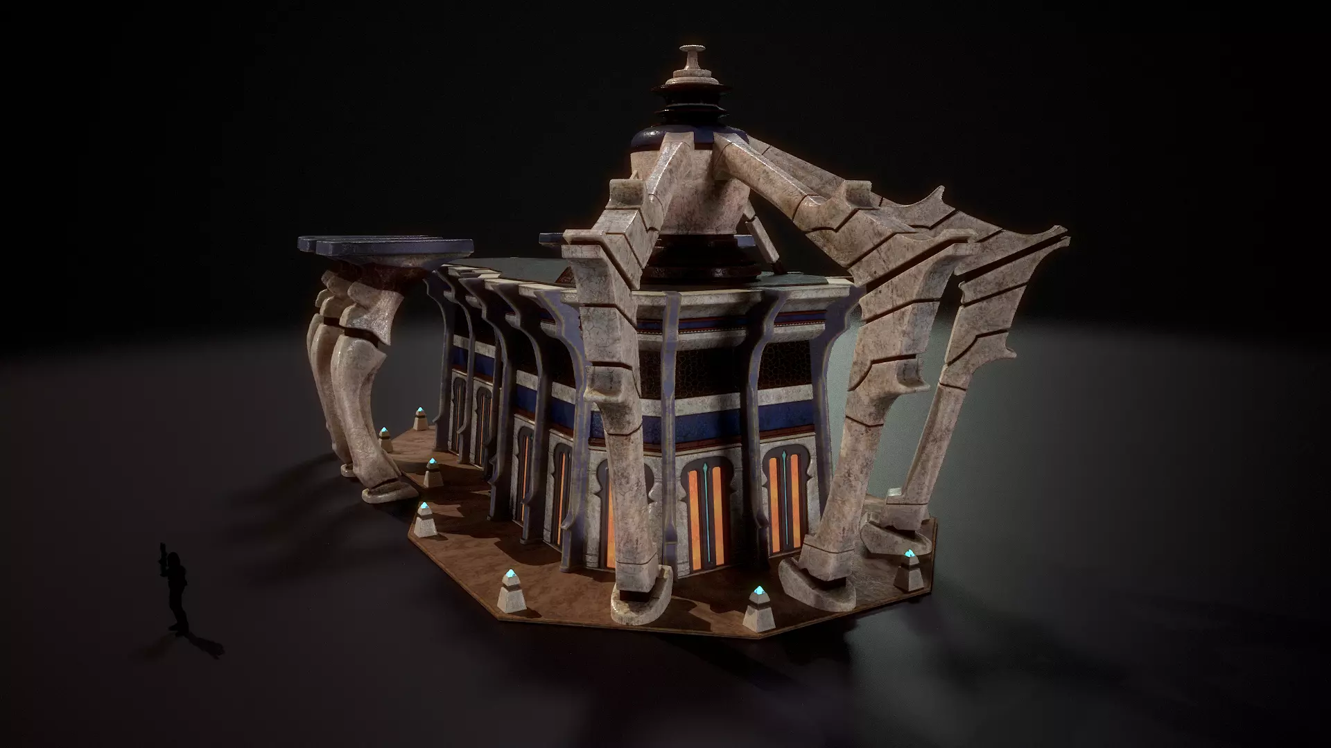 Building 4b Low-poly 3D model_0