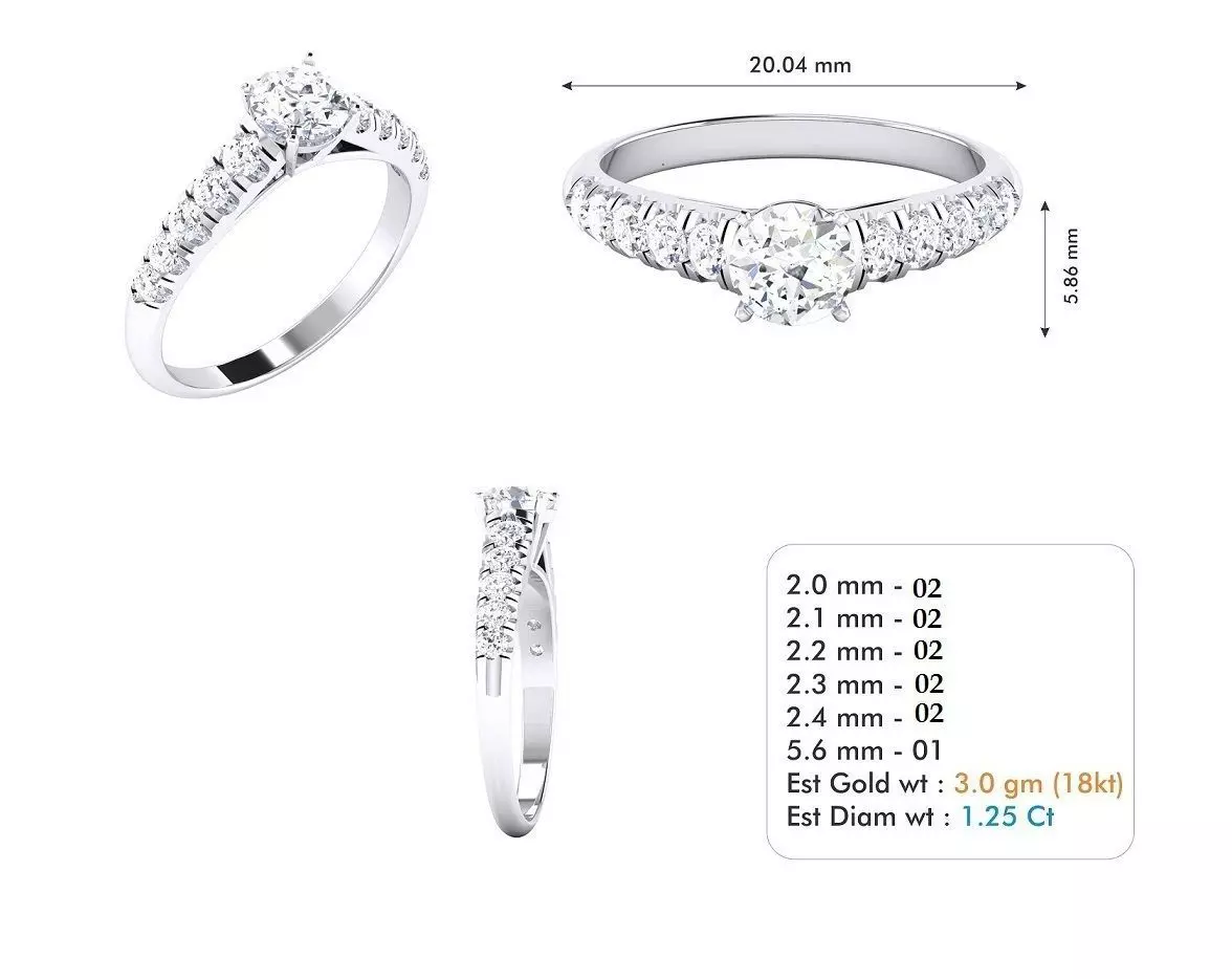 diamond wedding ring  3D print model_0