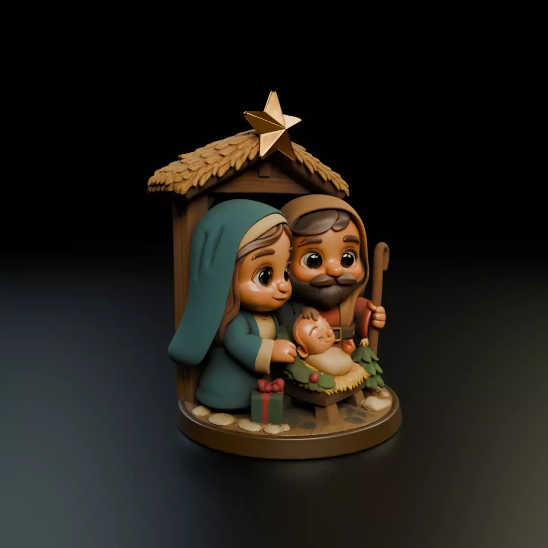 nativity scene 3D print model_11