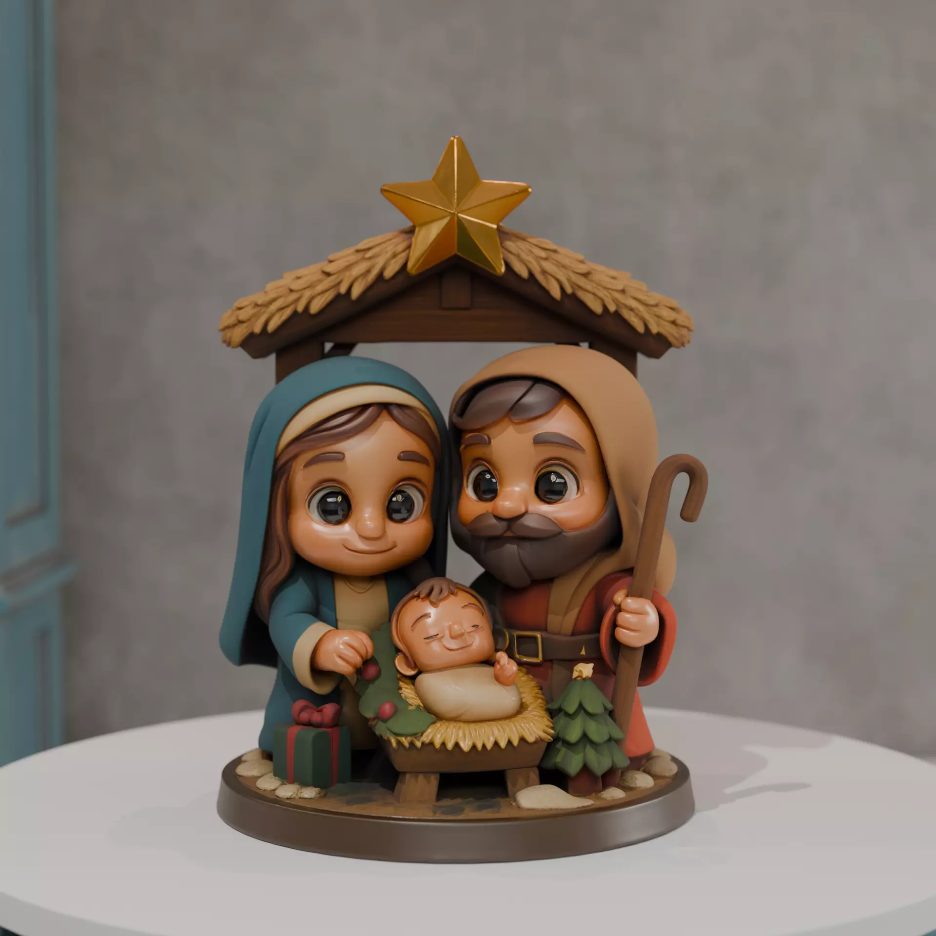 nativity scene 3D print model_0