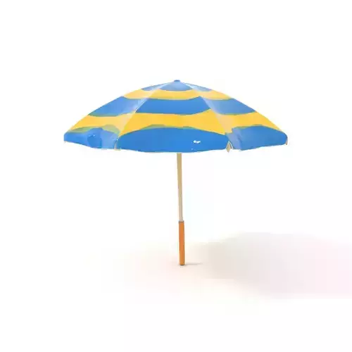 Striped Umbrella model pack Low-poly 3D model
