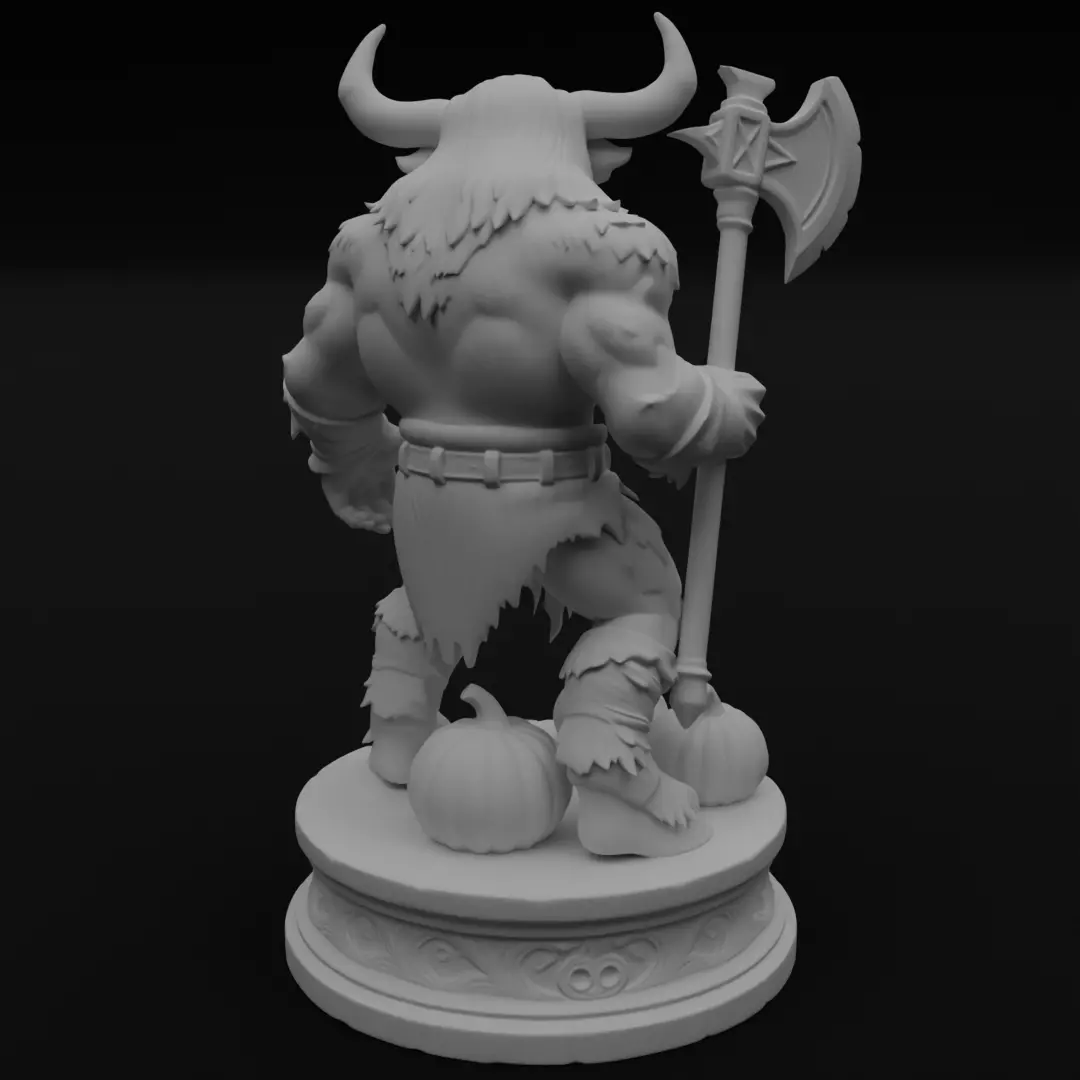 Halloween Minotaur Figurine 3D model for 3D printing 3D print model_6