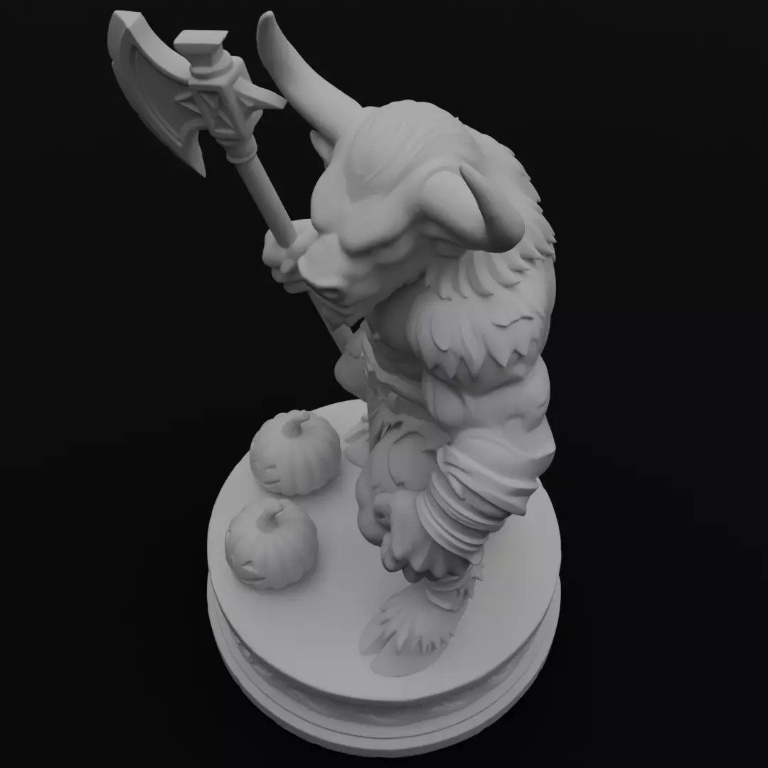 Halloween Minotaur Figurine 3D model for 3D printing 3D print model_9