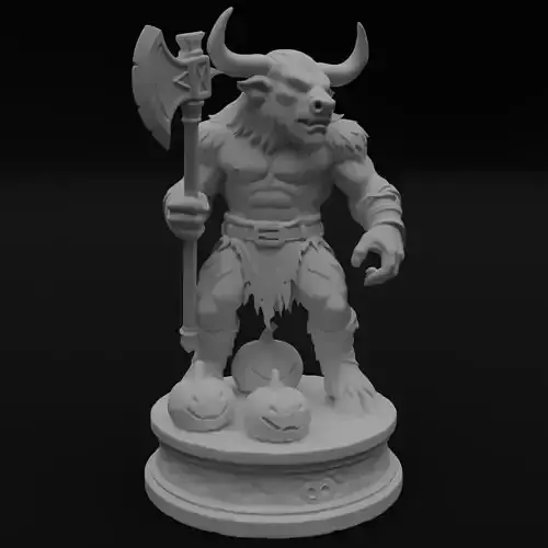 Halloween Minotaur Figurine 3D model for 3D printing 3D print model Halloween Minotaur Figurine 3D model for 3D printing 3D print model