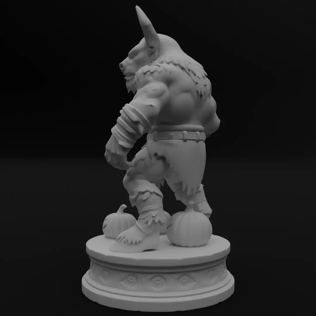 Halloween Minotaur Figurine 3D model for 3D printing 3D print model_5
