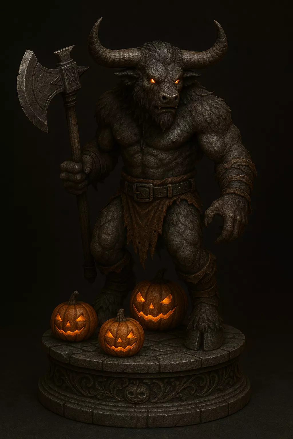Halloween Minotaur Figurine 3D model for 3D printing 3D print model_1