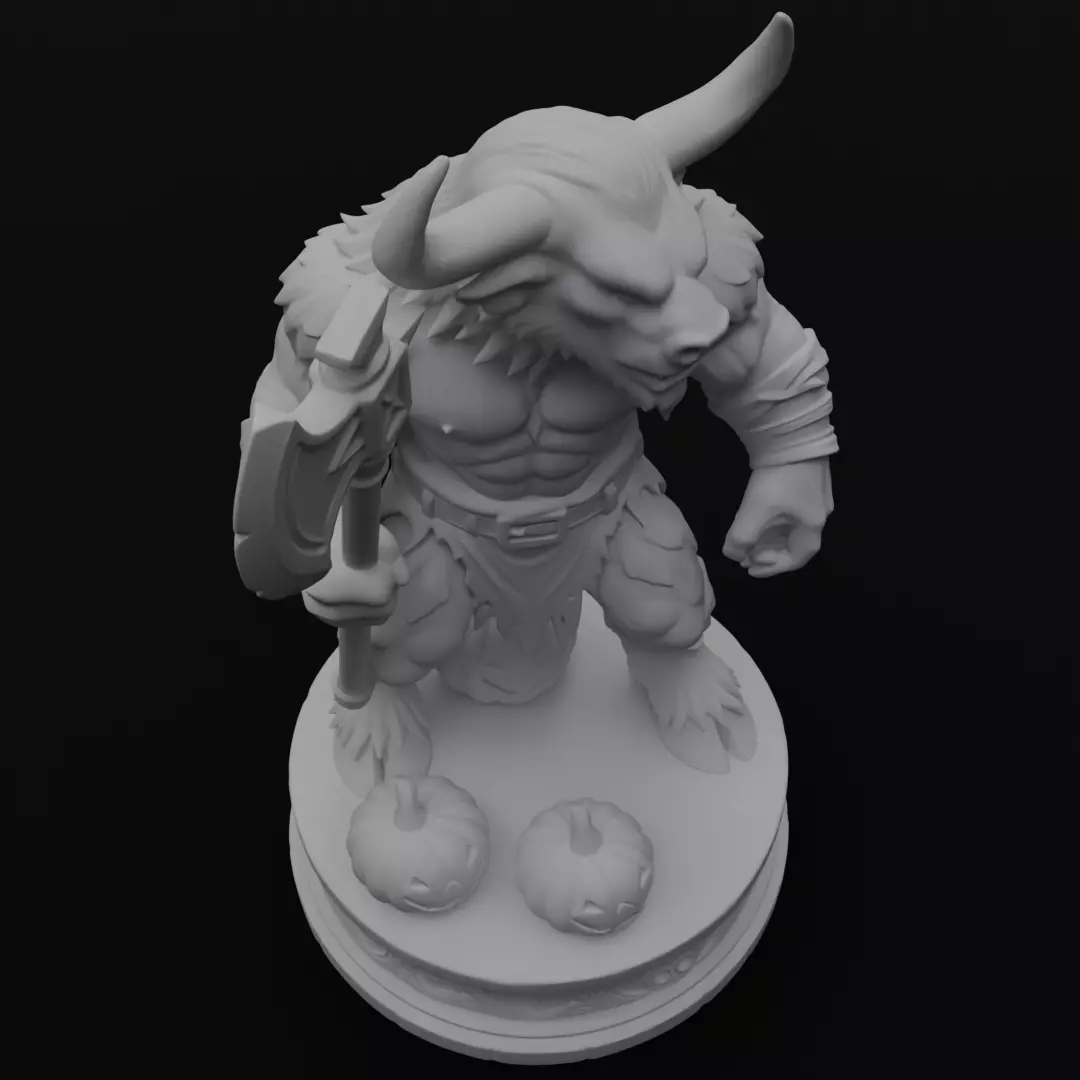 Halloween Minotaur Figurine 3D model for 3D printing 3D print model_8
