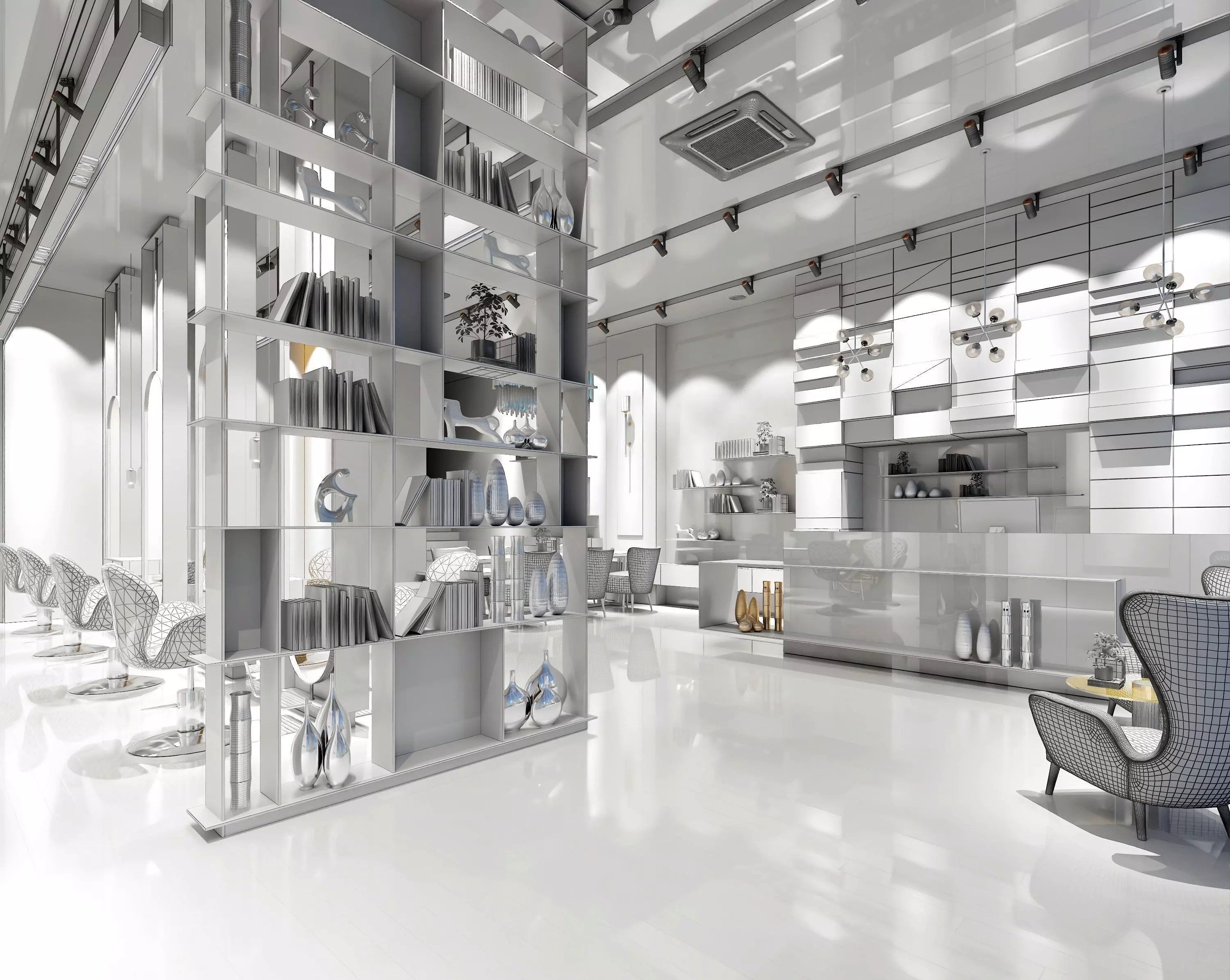 Beauty parlour appliances and furniture 3D model_14