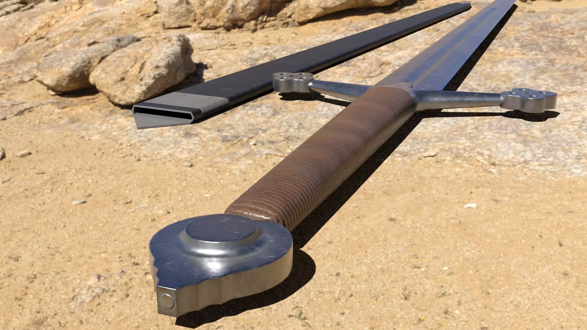 Claymore Low-poly 3D model_5