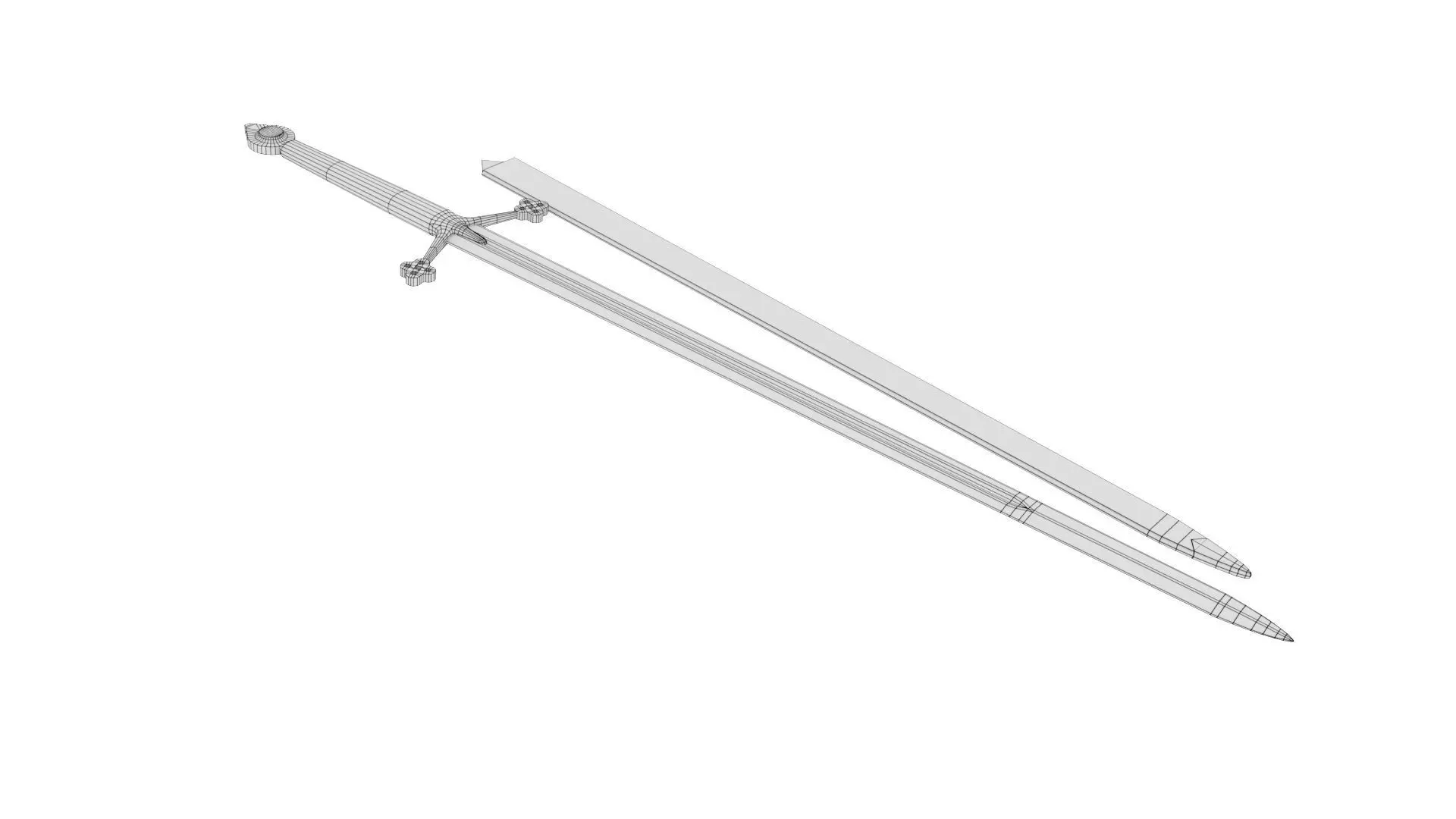 Claymore Low-poly 3D model_19