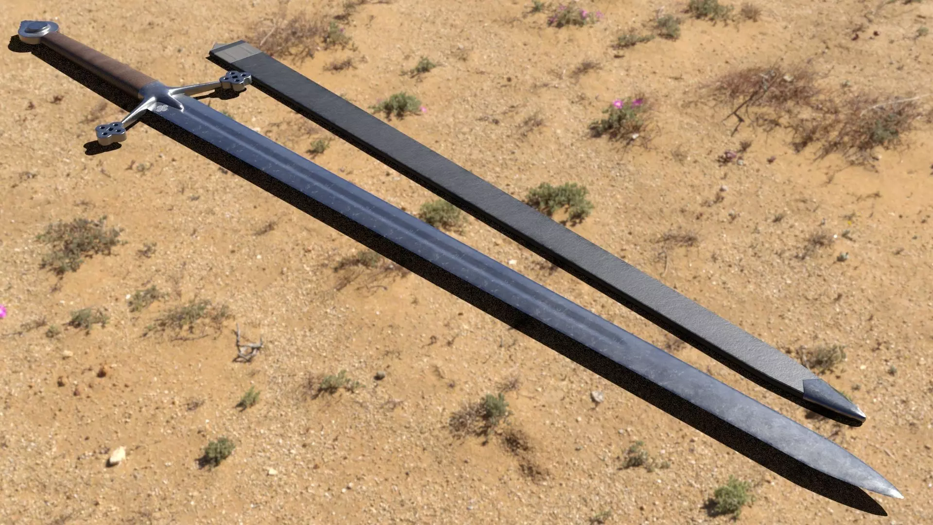 Claymore Low-poly 3D model_2