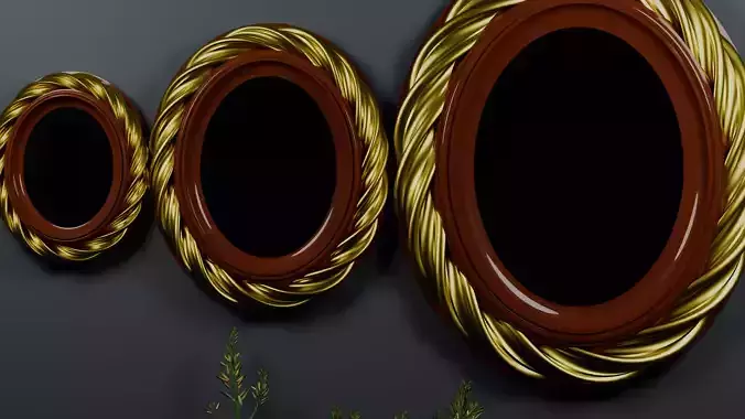 Twisted Rope Round Mirror Frame STL for CNC Carving