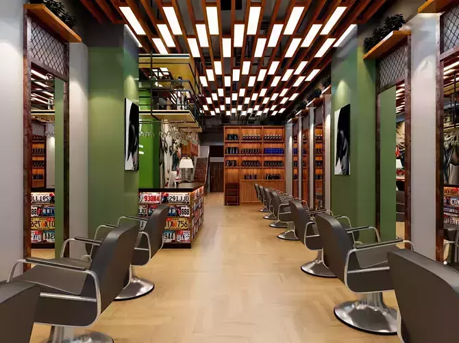 Modern hair salon hairdressing - 3ds max  Blender C4d Maya