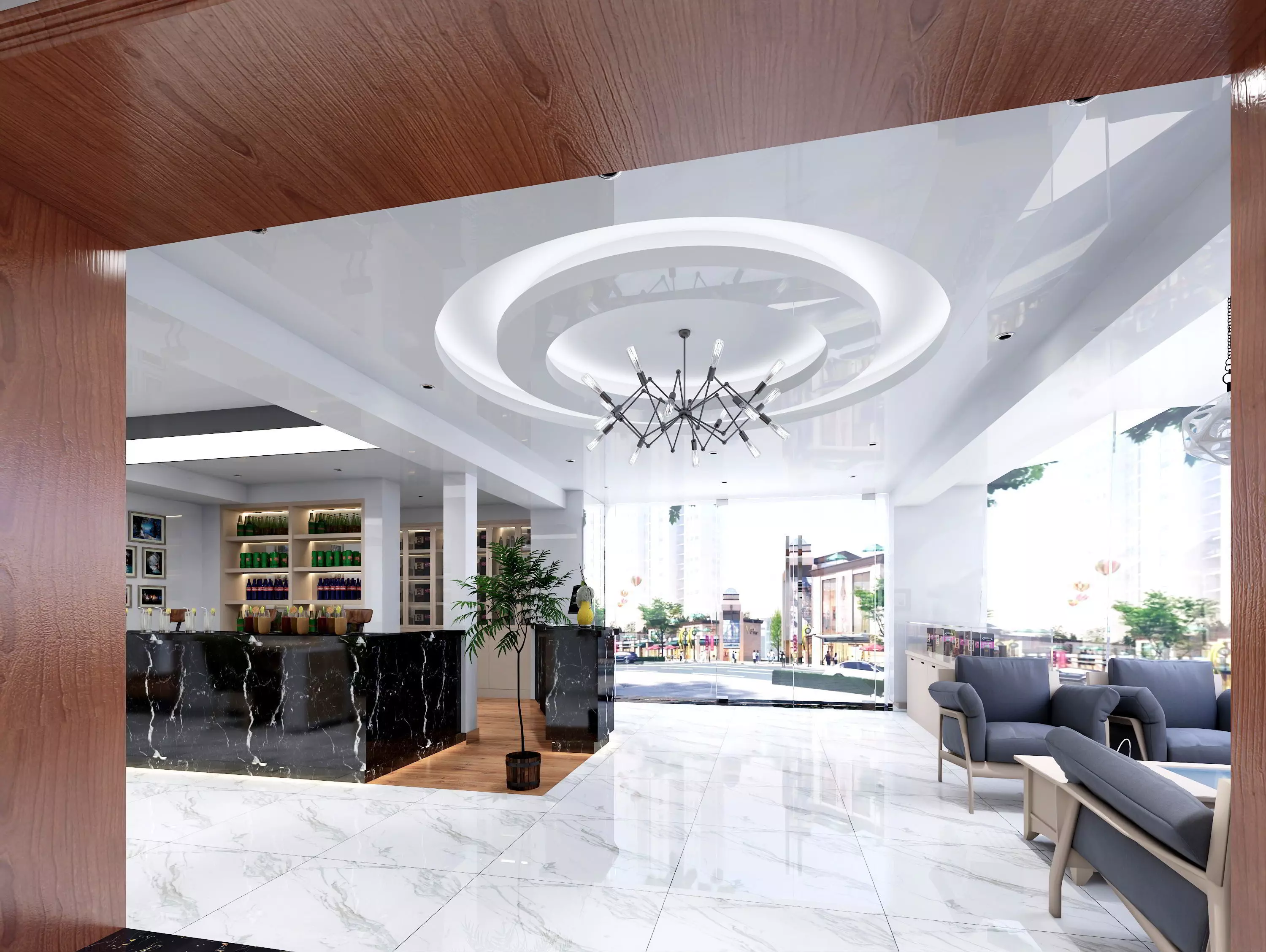 Modern hair salon hairdressing - 3ds max  Blender C4d Maya 3D model_11