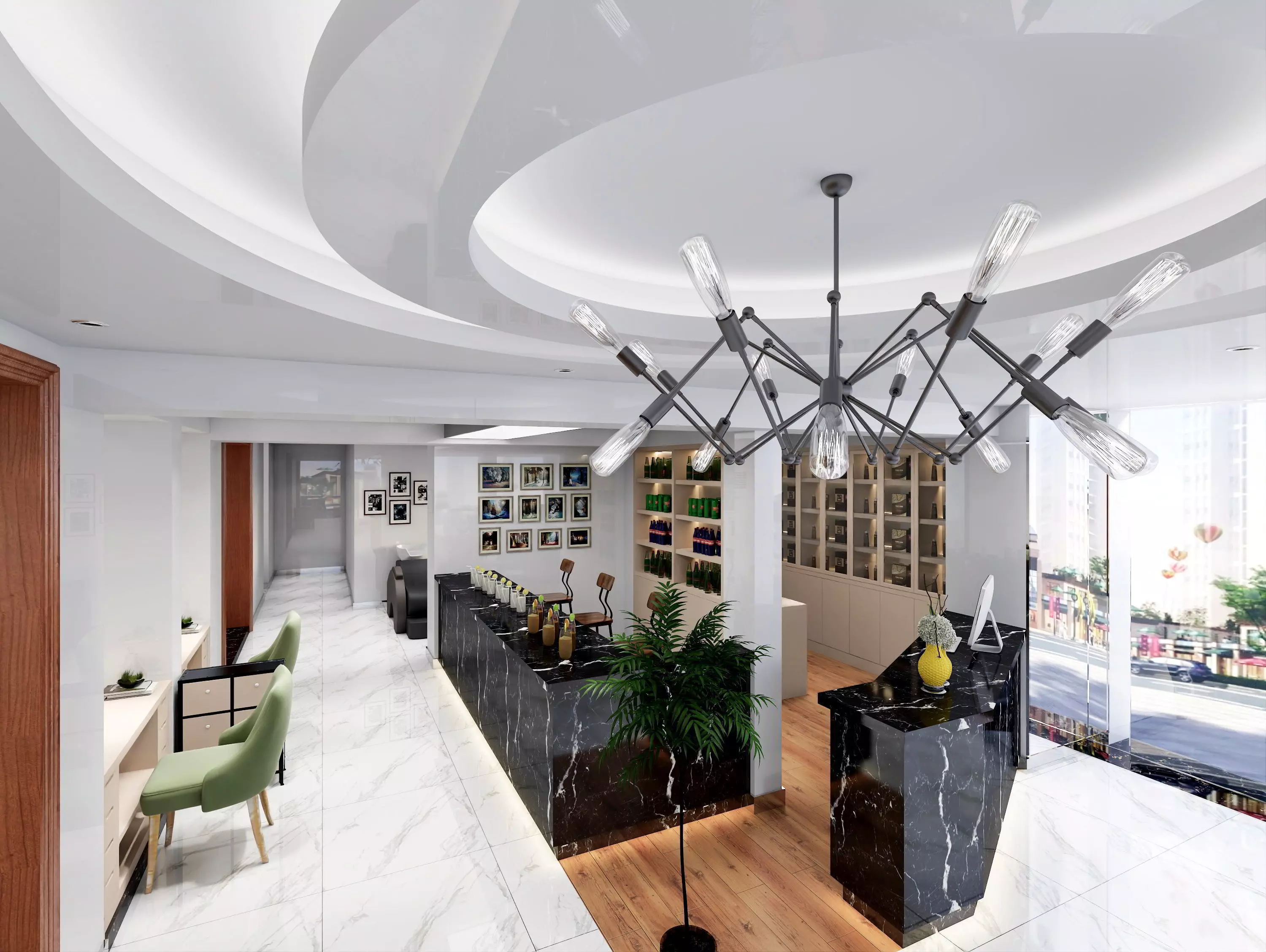 Modern hair salon hairdressing - 3ds max  Blender C4d Maya 3D model_12