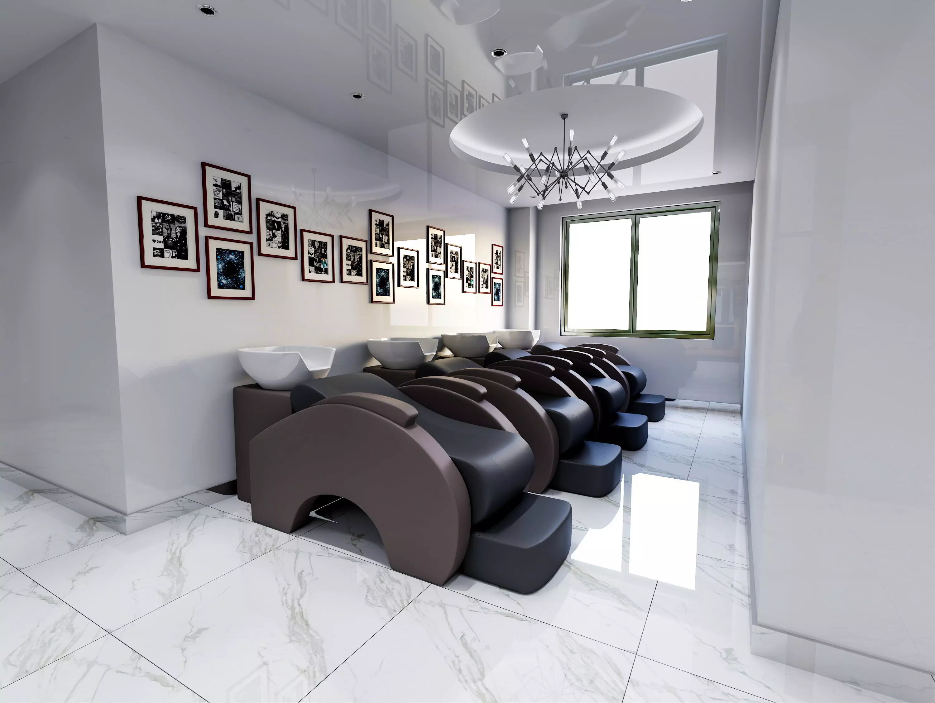Modern hair salon hairdressing - 3ds max  Blender C4d Maya 3D model_4