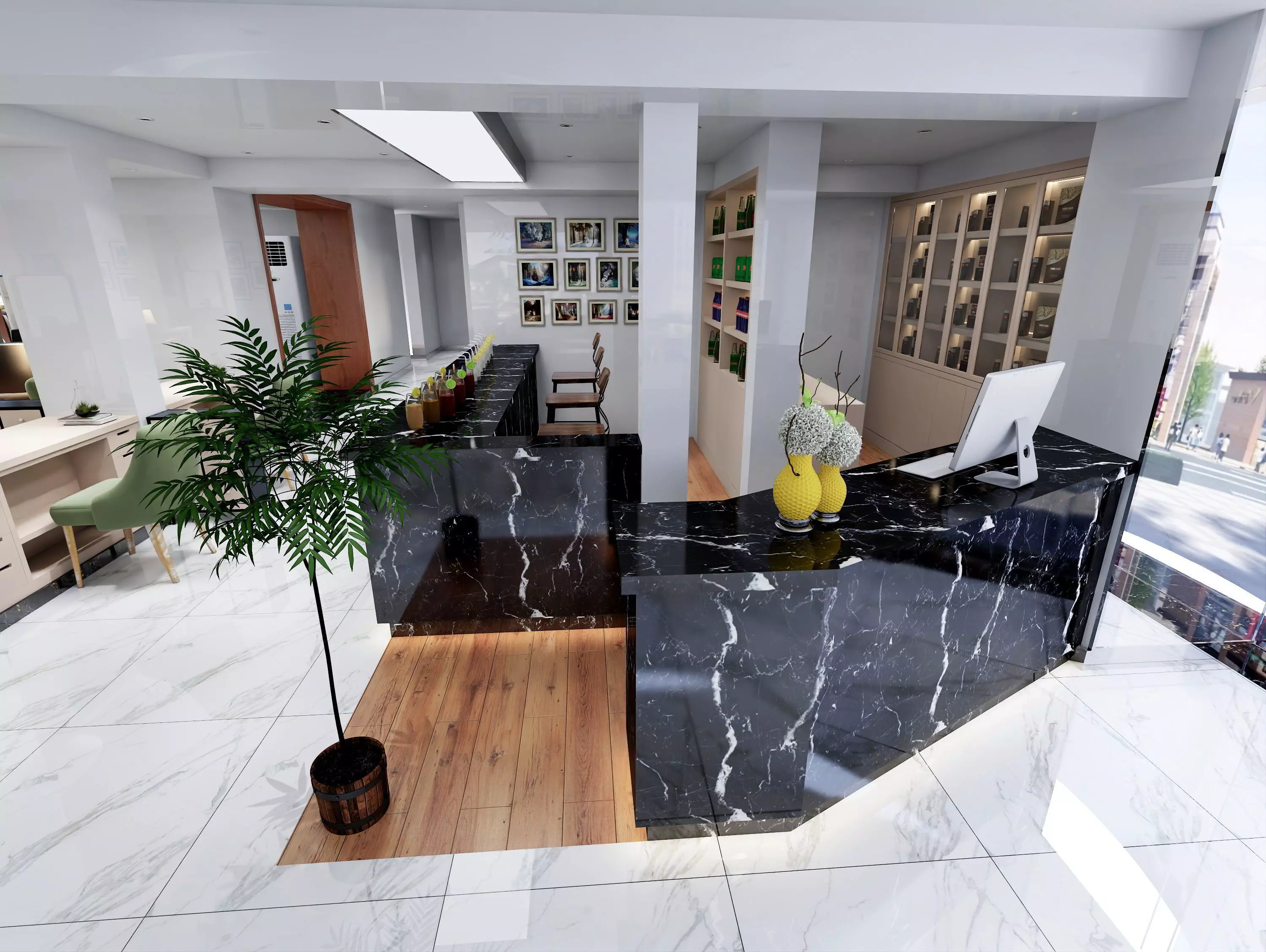 Modern hair salon hairdressing - 3ds max  Blender C4d Maya 3D model_6