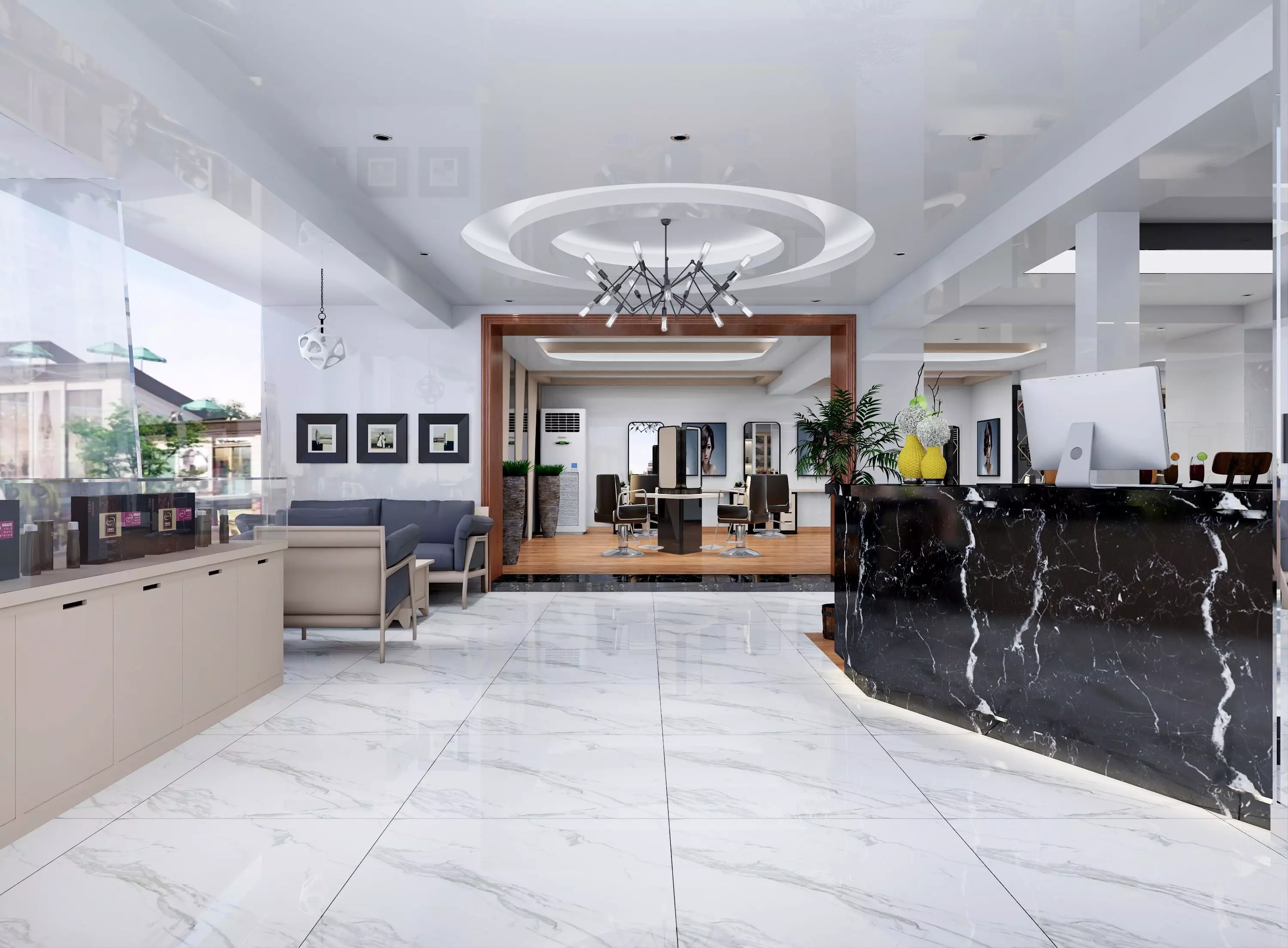 Modern hair salon hairdressing - 3ds max  Blender C4d Maya 3D model_13