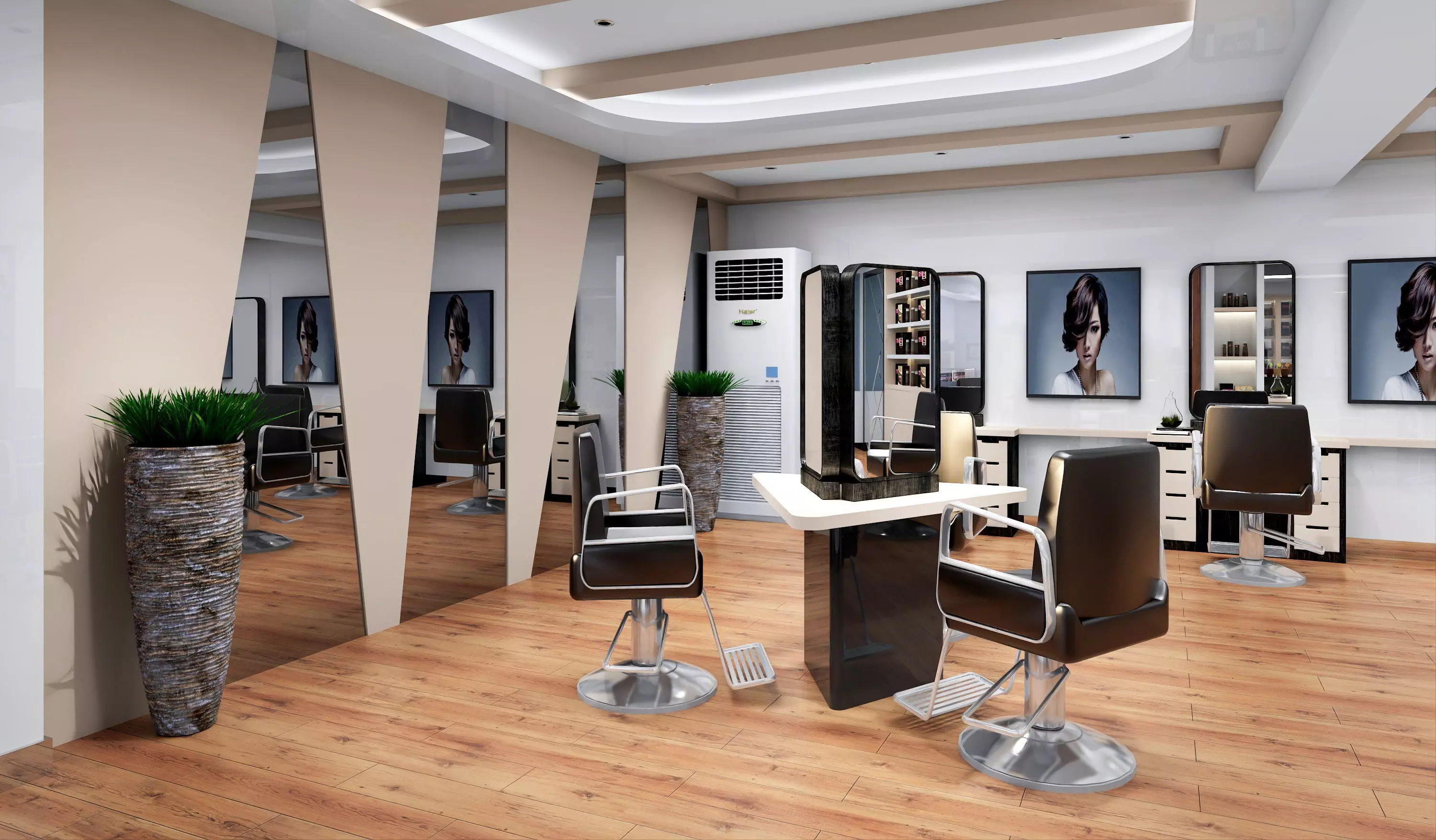 Modern hair salon hairdressing - 3ds max  Blender C4d Maya 3D model_18