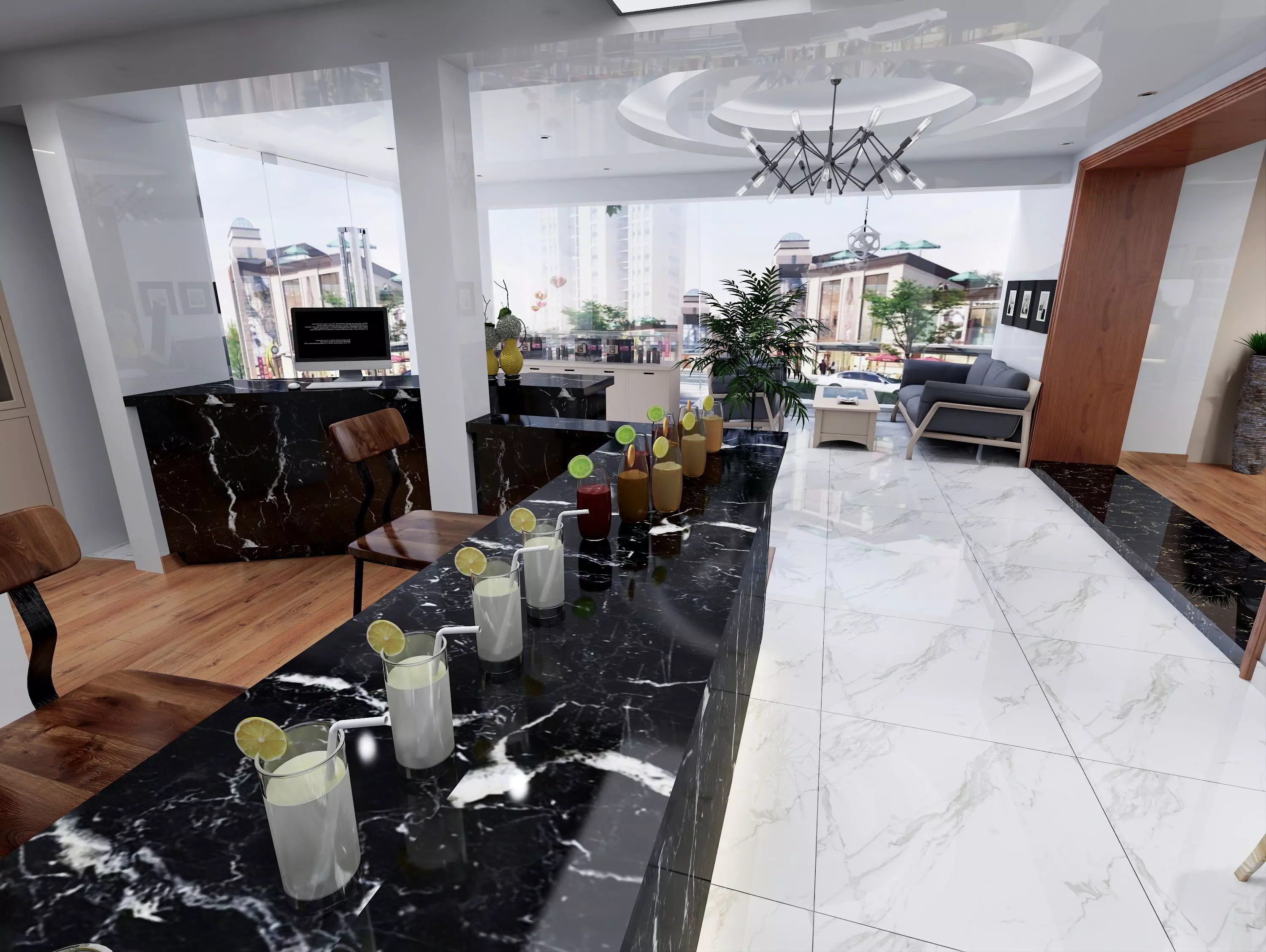 Modern hair salon hairdressing - 3ds max  Blender C4d Maya 3D model_8