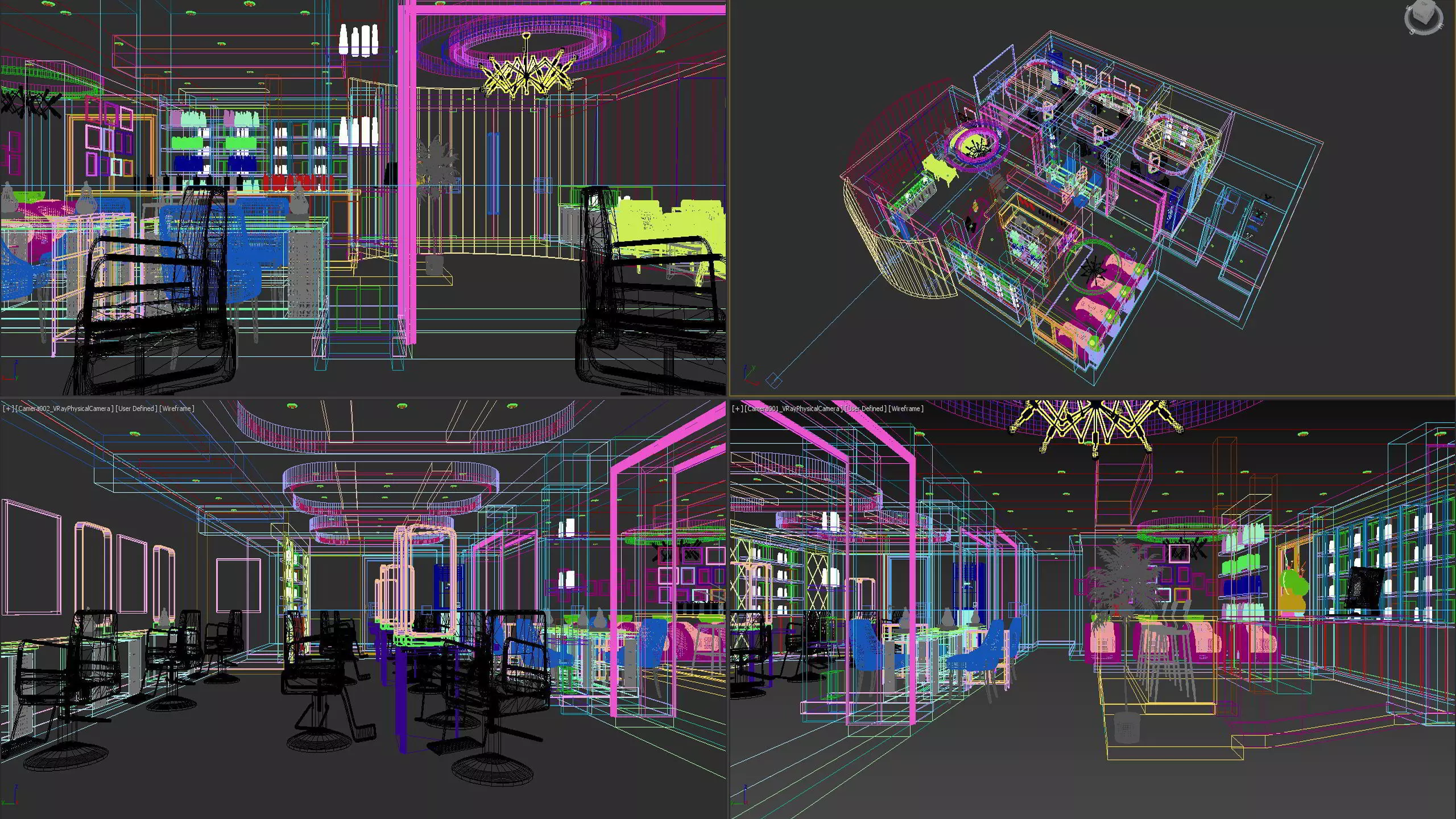 Modern hair salon hairdressing - 3ds max  Blender C4d Maya 3D model_19