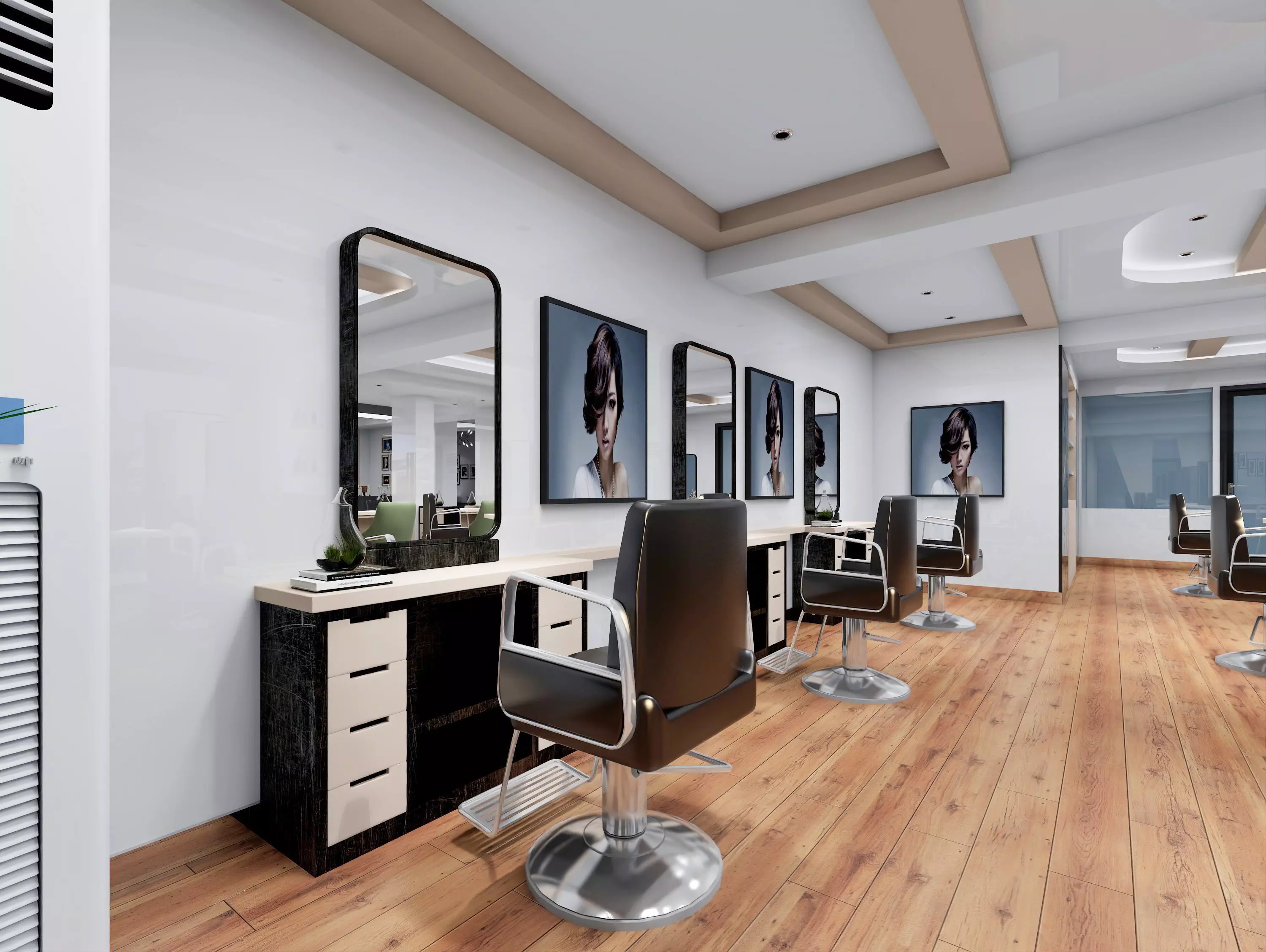 Modern hair salon hairdressing - 3ds max  Blender C4d Maya 3D model_2