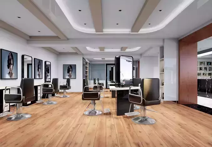 Modern hair salon hairdressing - 3ds max  Blender C4d Maya