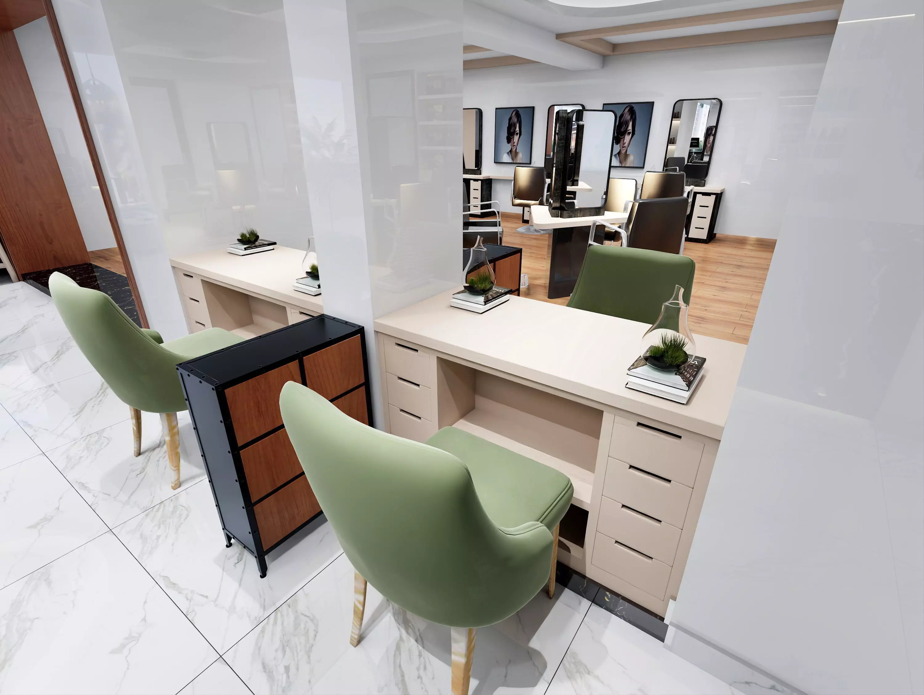 Modern hair salon hairdressing - 3ds max  Blender C4d Maya 3D model_5