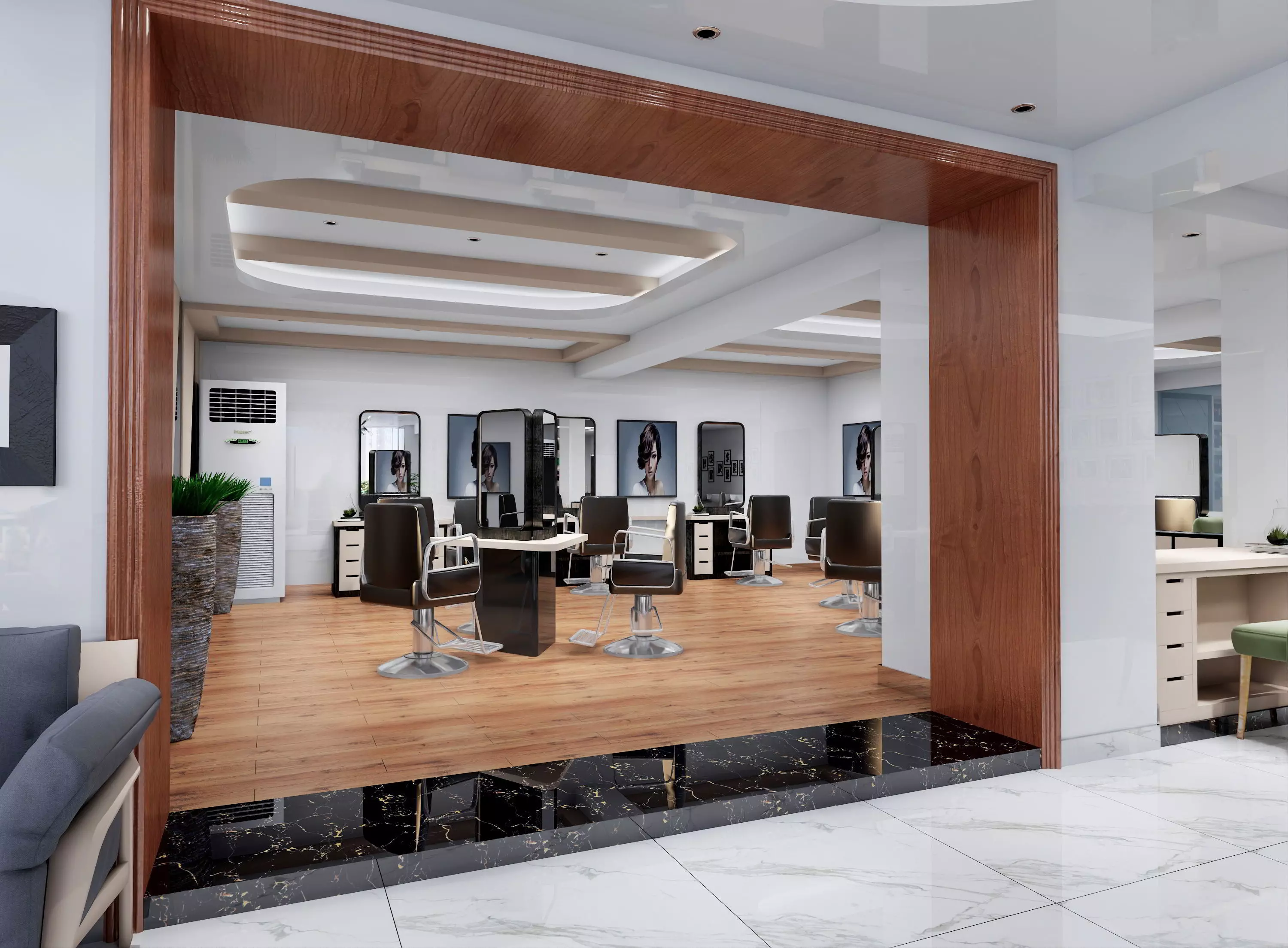 Modern hair salon hairdressing - 3ds max  Blender C4d Maya 3D model_17